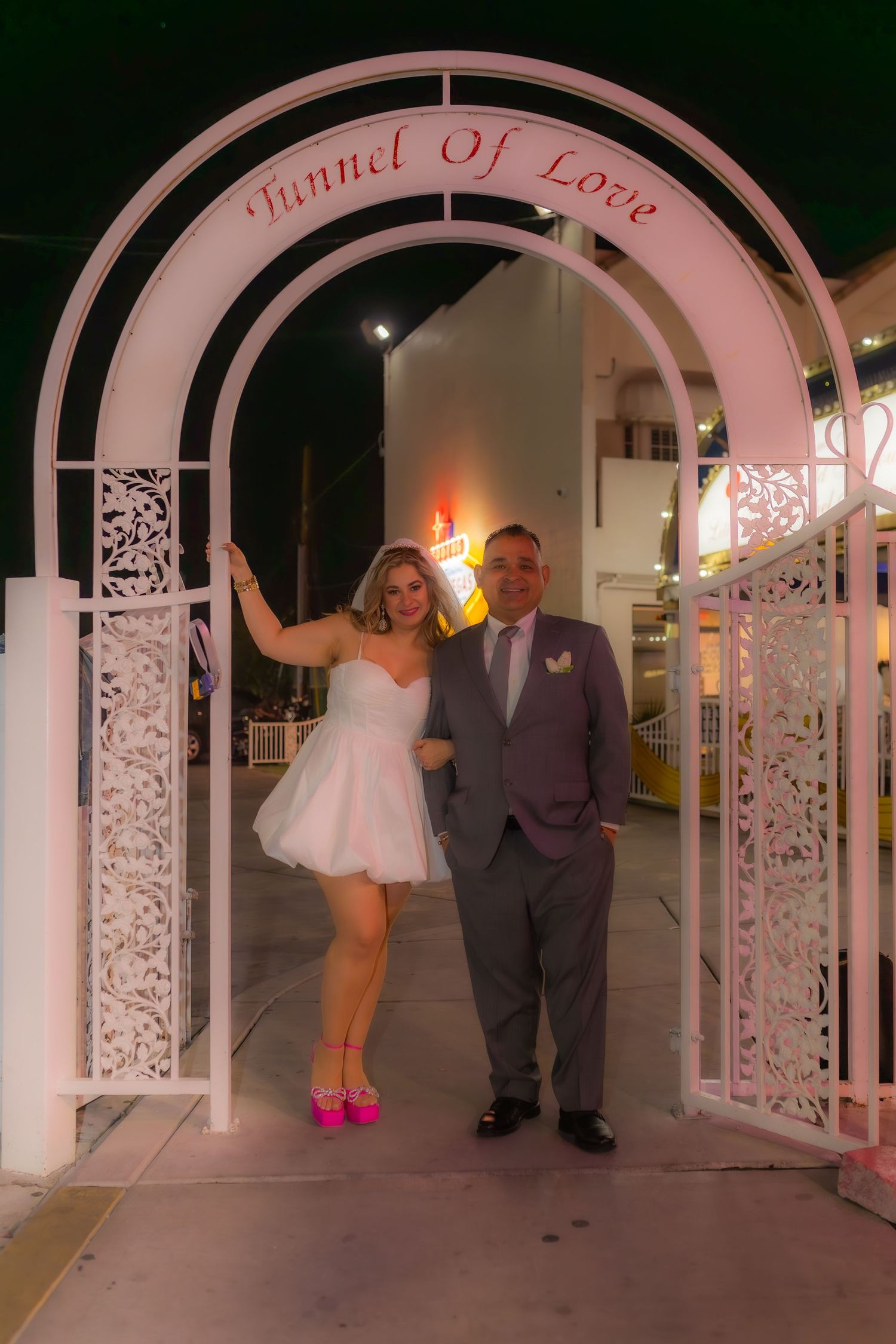 Bride and groom exchanging vows at the Little White chapel in downtown Las Vegas- intimate wedding and elopement photographer