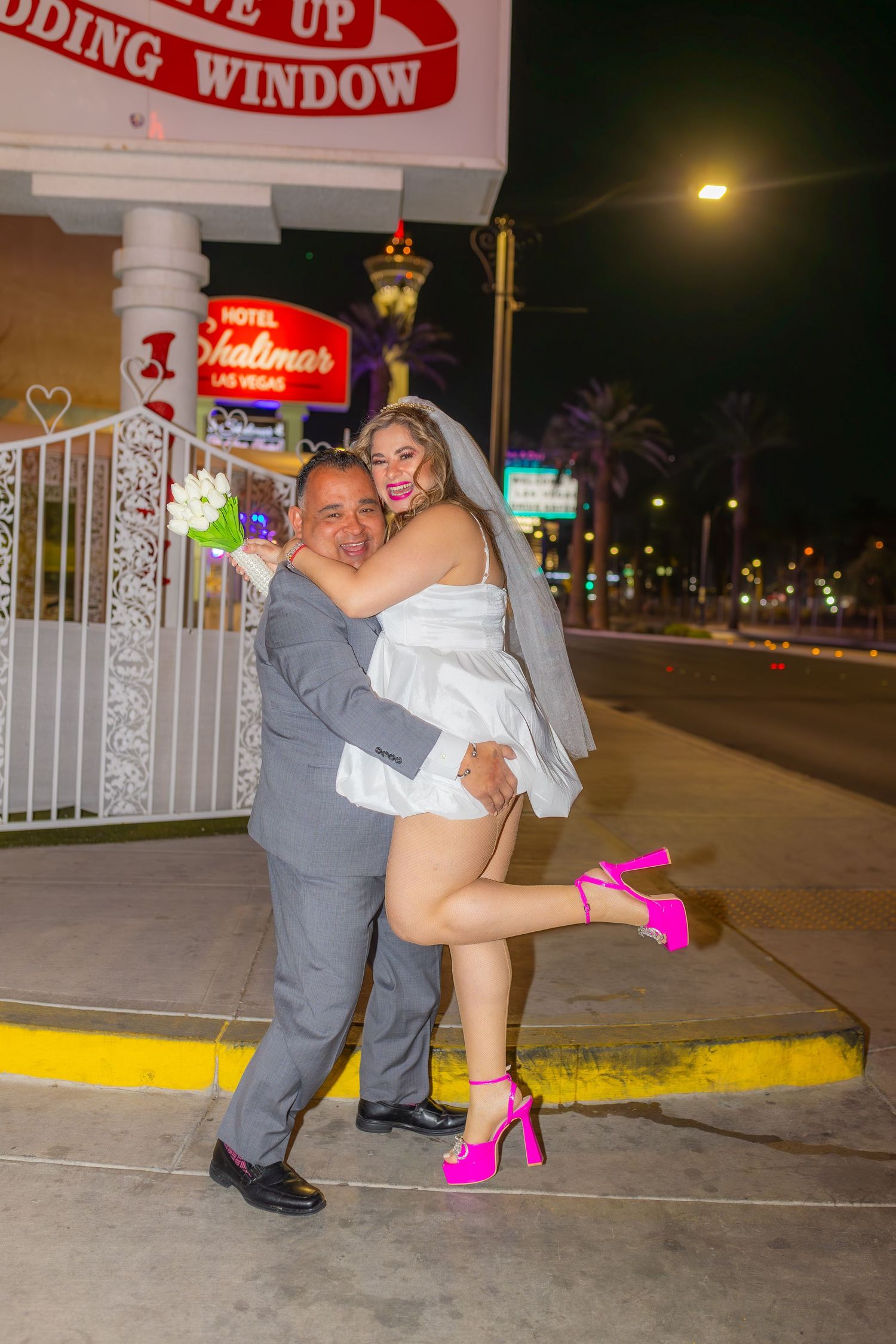 Bride and groom exchanging vows at the Little White chapel in downtown Las Vegas- intimate wedding and elopement photographer