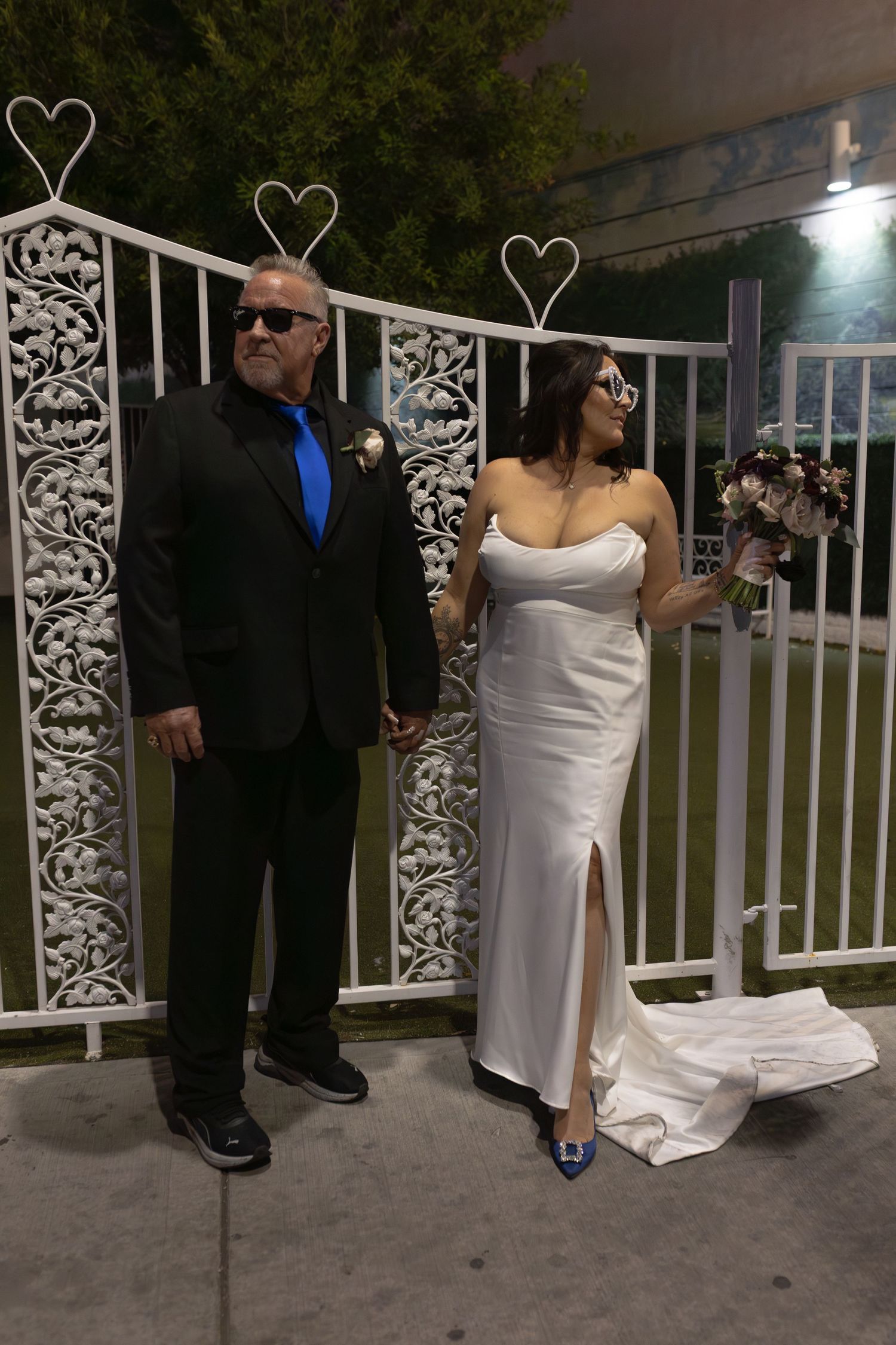 Bride and groom exchanging vows at the Little White chapel in downtown Las Vegas- intimate wedding and elopement photographer