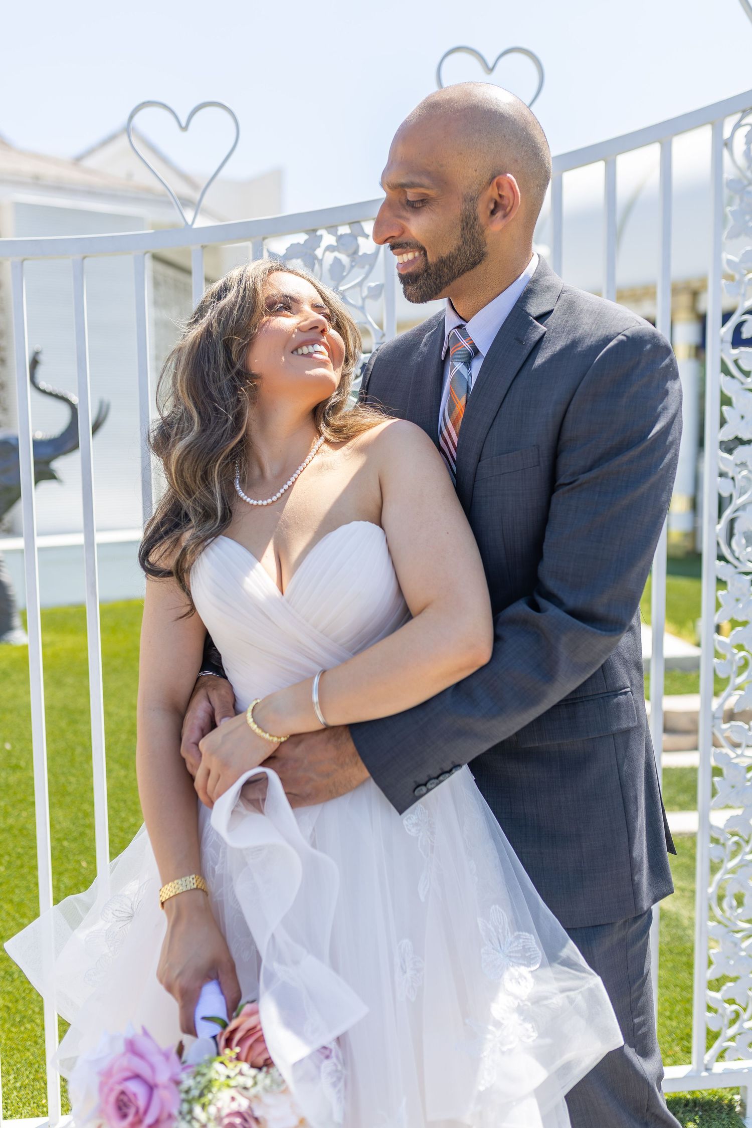Bride and groom exchanging vows at the Little White chapel in downtown Las Vegas- intimate wedding and elopement photographer