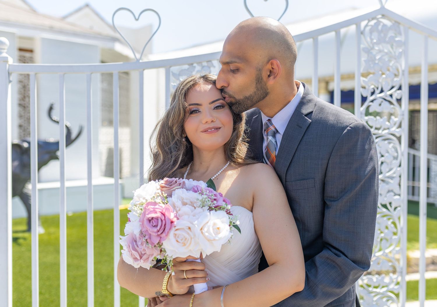 Bride and groom exchanging vows at the Little White chapel in downtown Las Vegas- intimate wedding and elopement photographer