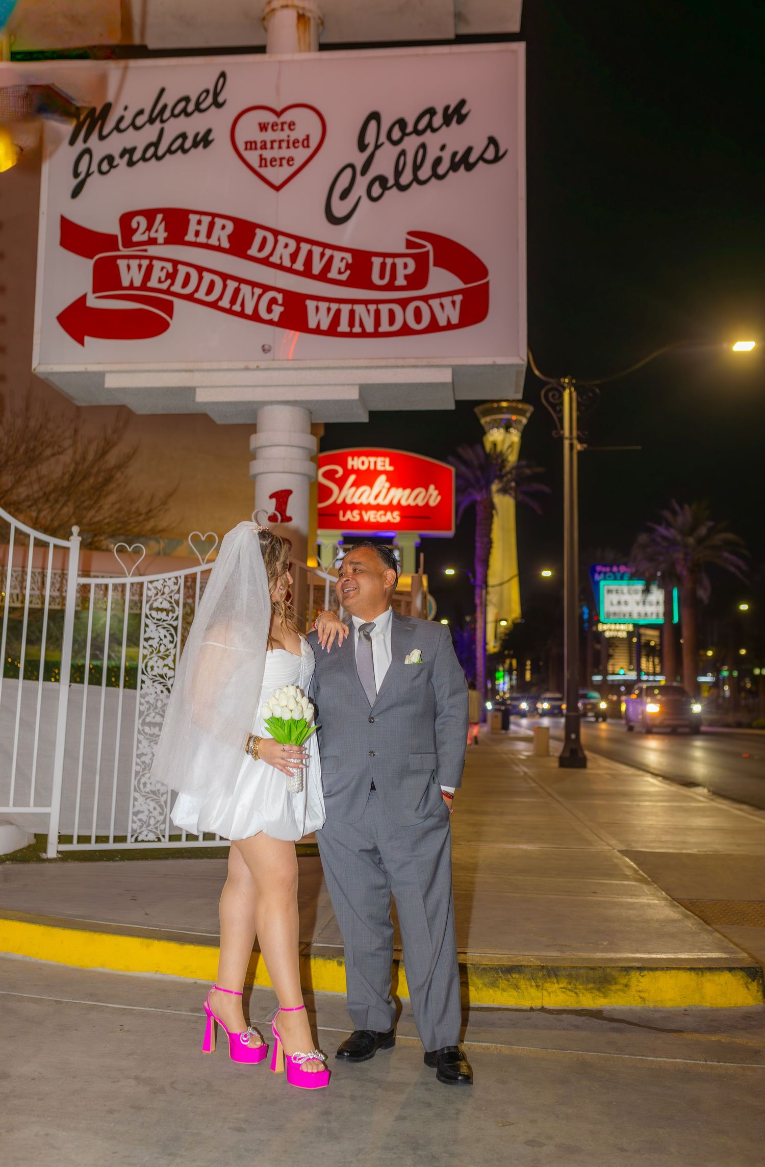 Bride and groom exchanging vows at the Little White chapel in downtown Las Vegas- intimate wedding and elopement photographer