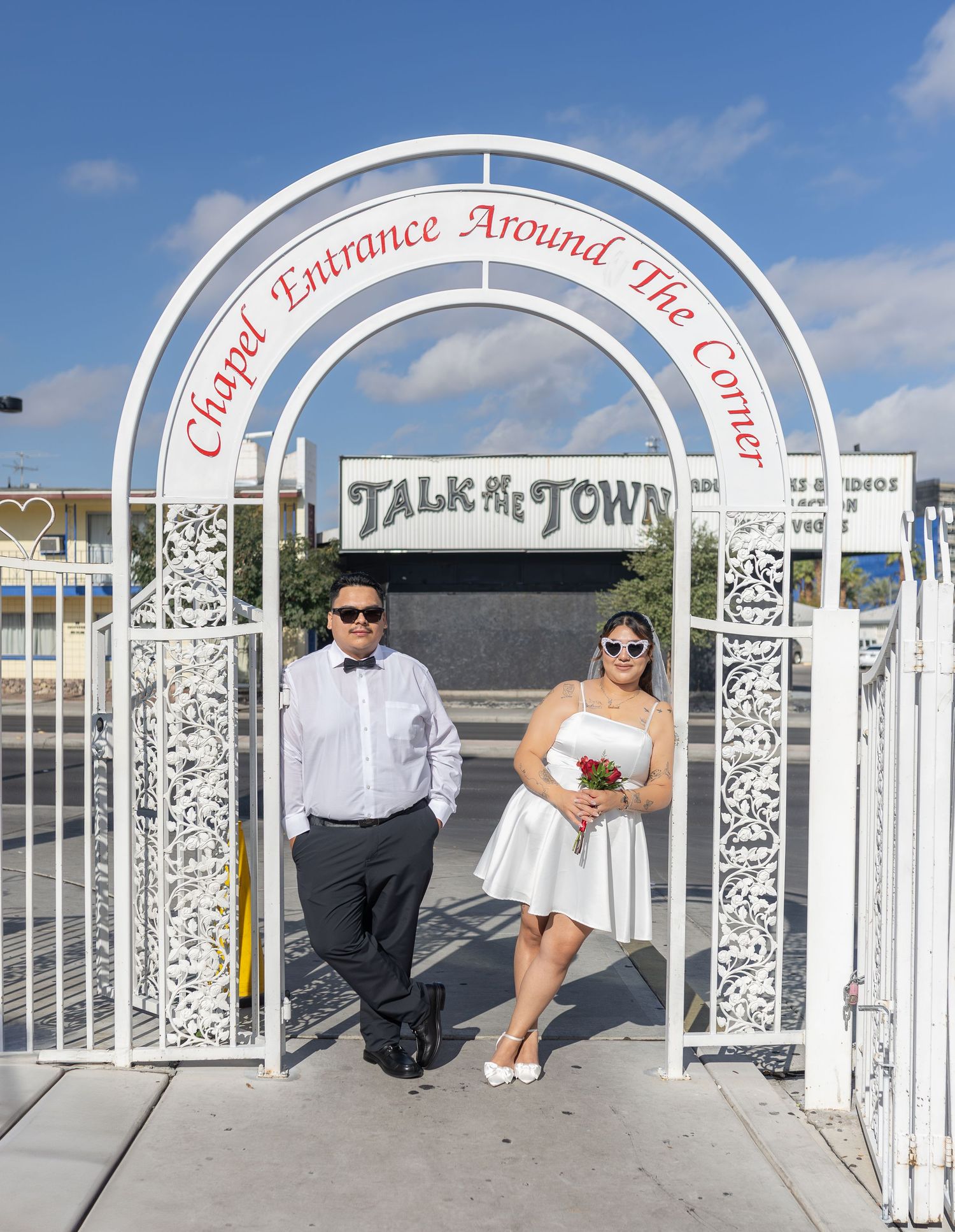 Bride and groom exchanging vows at the Little White chapel in downtown Las Vegas- intimate wedding and elopement photographer