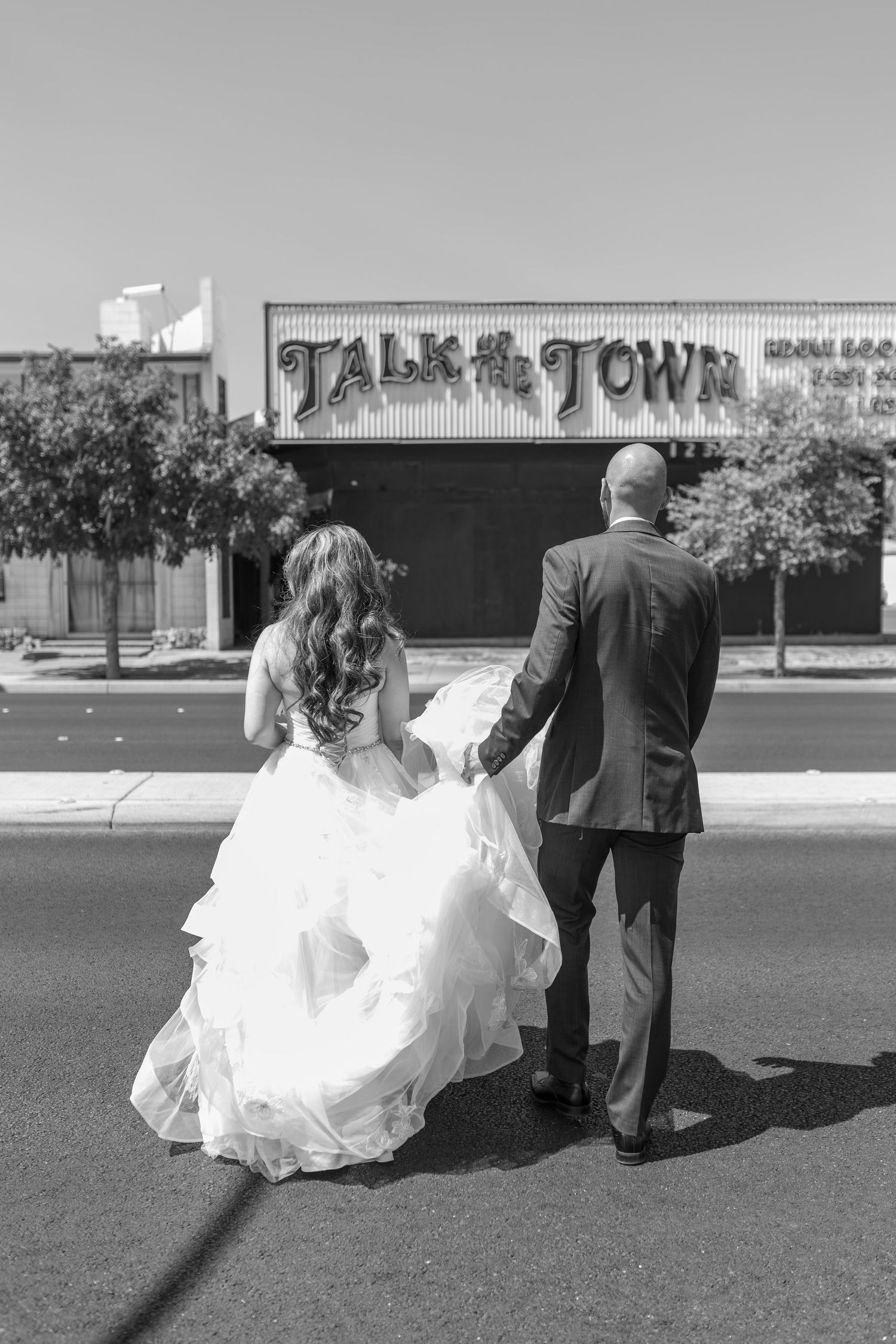 Bride and groom exchanging vows at the Little White chapel in downtown Las Vegas- intimate wedding and elopement photographer