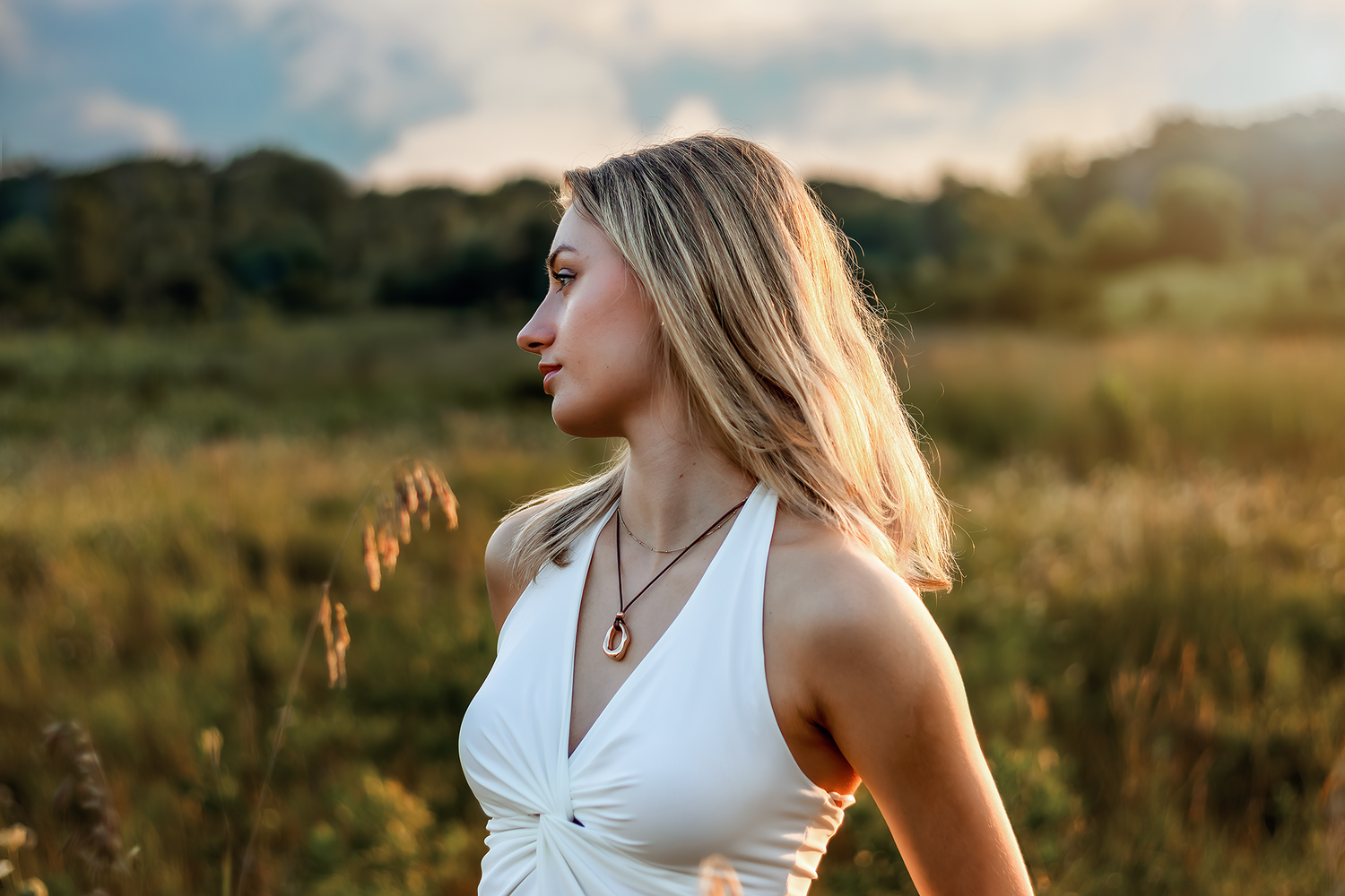 Golden senior portrait session in Rochester NY