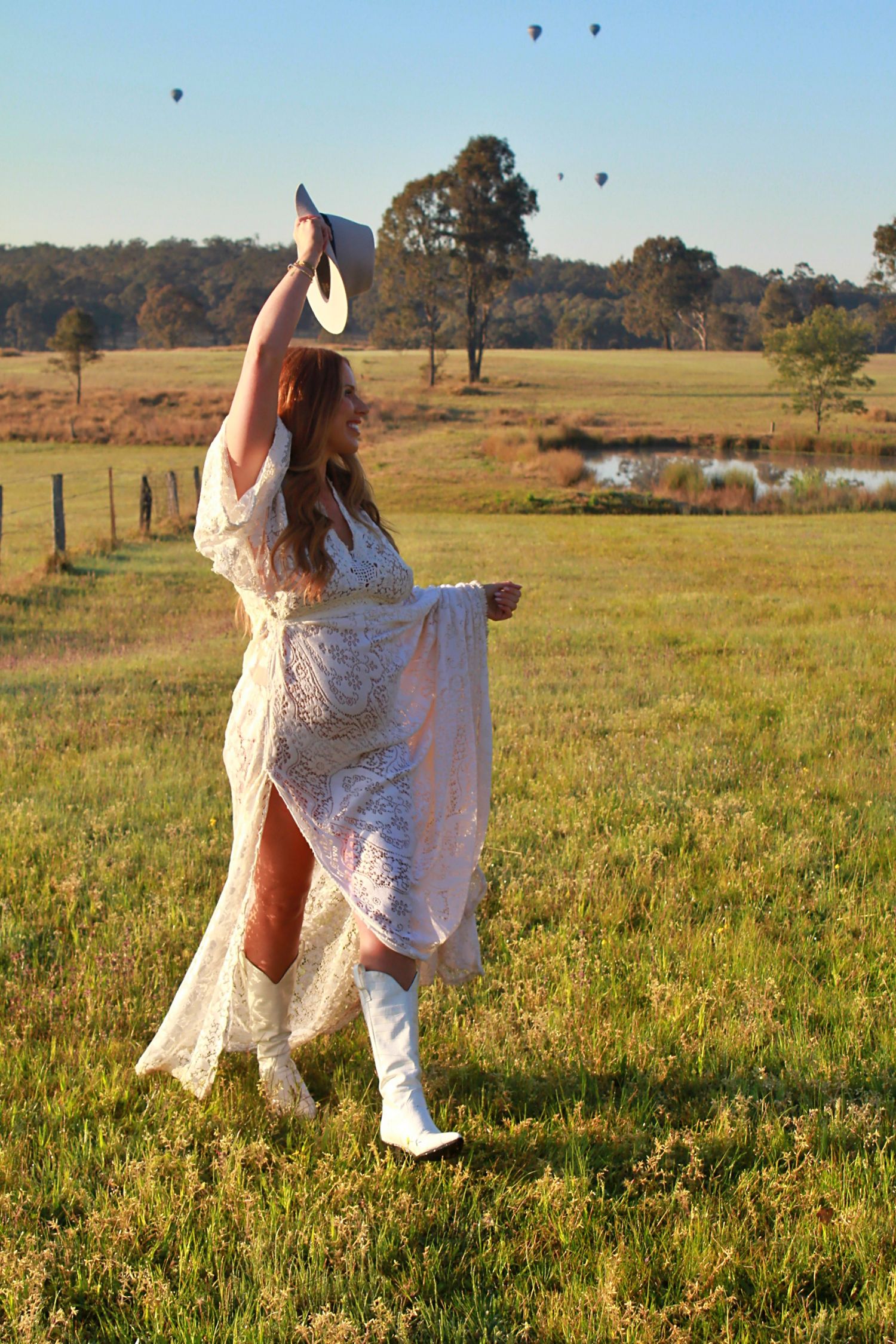 Serene maternity photos captured at sunrise outdoors by A Lasting Impression Photography.