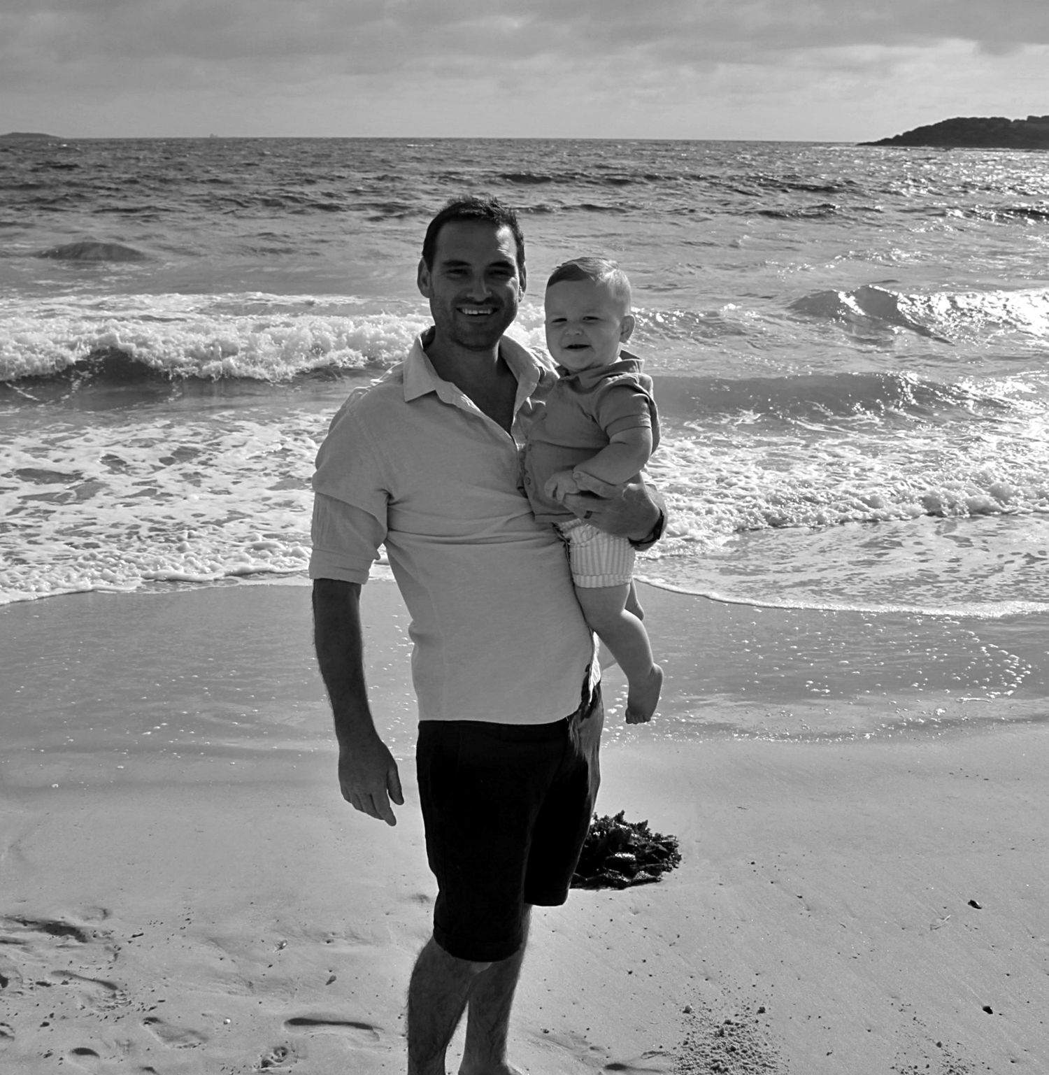 Dad and son portraits on the beach in the Illawarra, capturing loving connection and natural coastal moments.