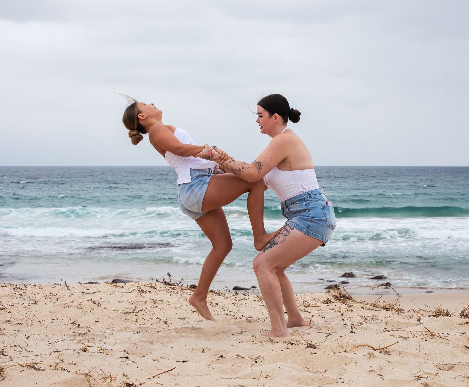 Goofy blooper moment during a motherhood session taken by A Lasting Impression Photography.