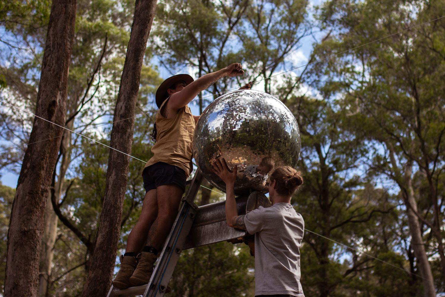 giant disco ball cowboy hat