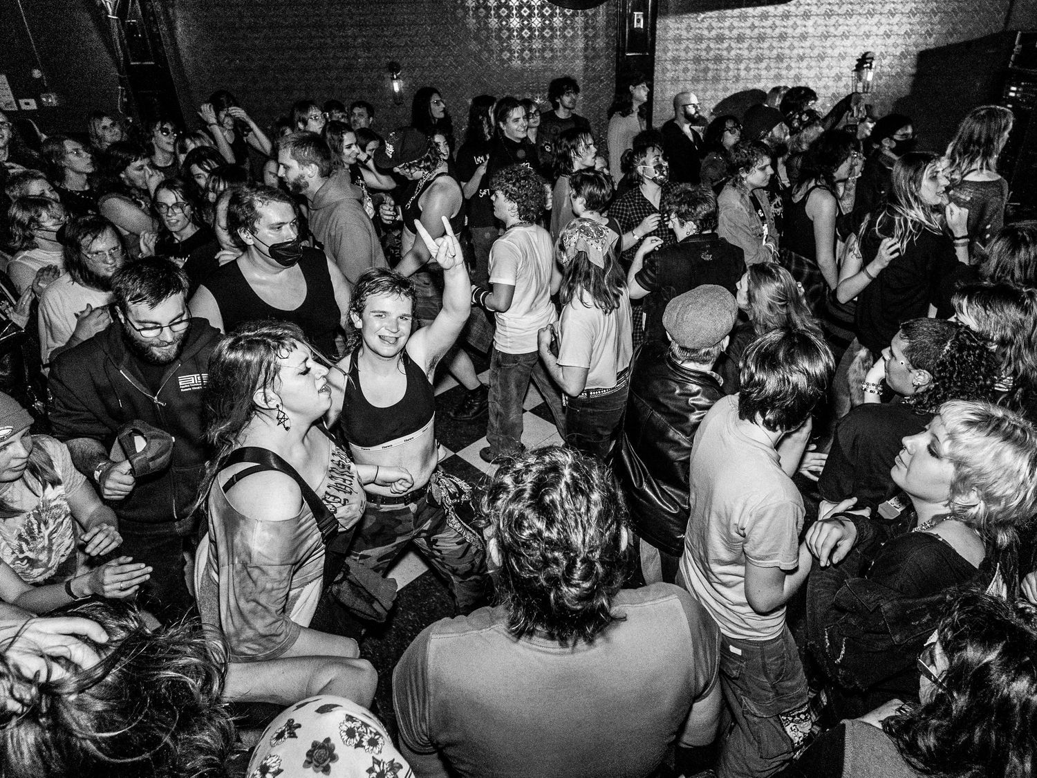 Concert photograph of a mosh pit during Sister Wife Sex Strike’s live performance at Subterranean in Chicago, Illinois.