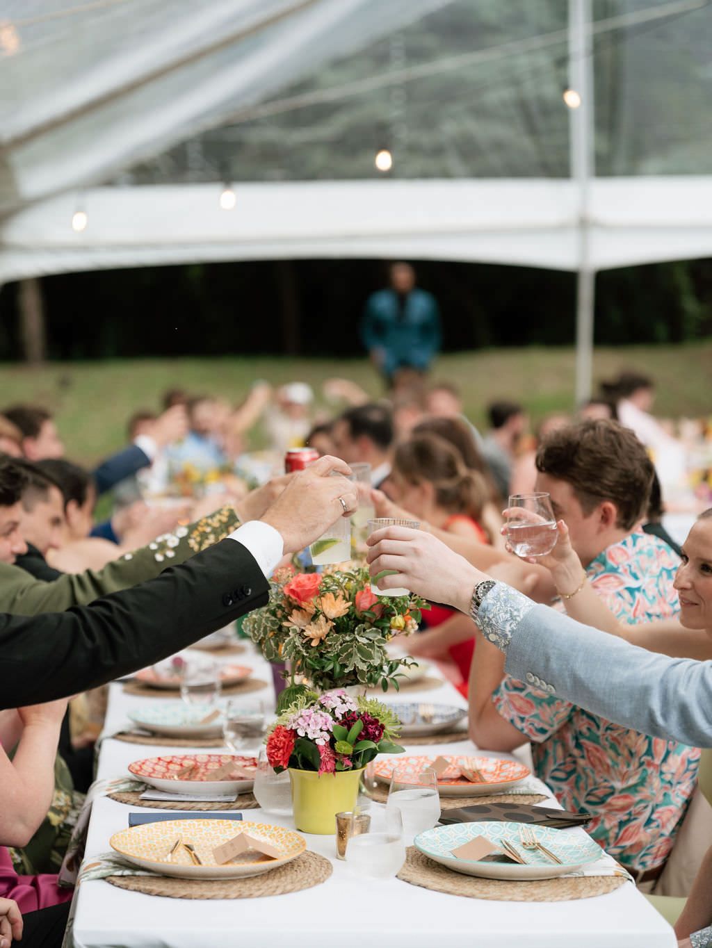 Lake Orion Wedding reception cheers captured by Michigan photographer