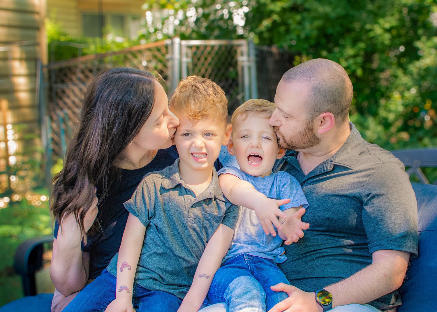 In-home family portrait photography session in Buffalo Grove, IL.