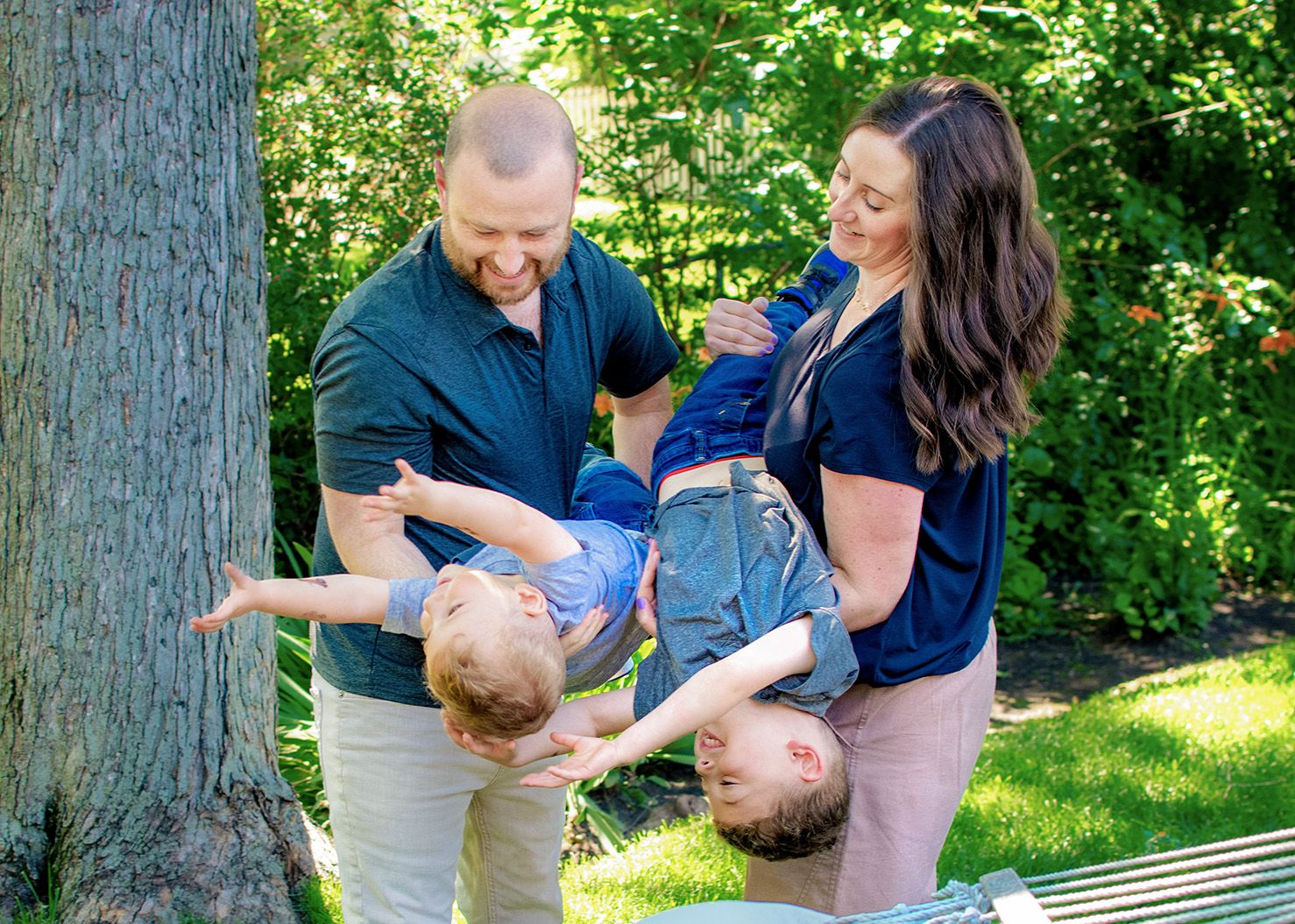 In-home family portrait photography session in Buffalo Grove, IL.