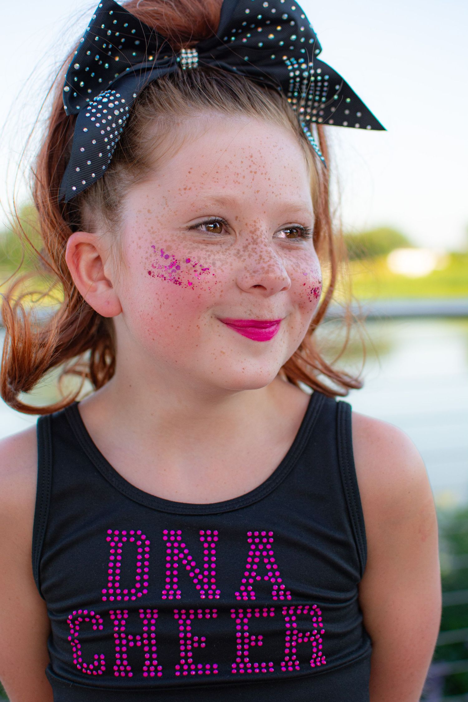 Youth cheerleading personality portrait in Wheeling, IL.