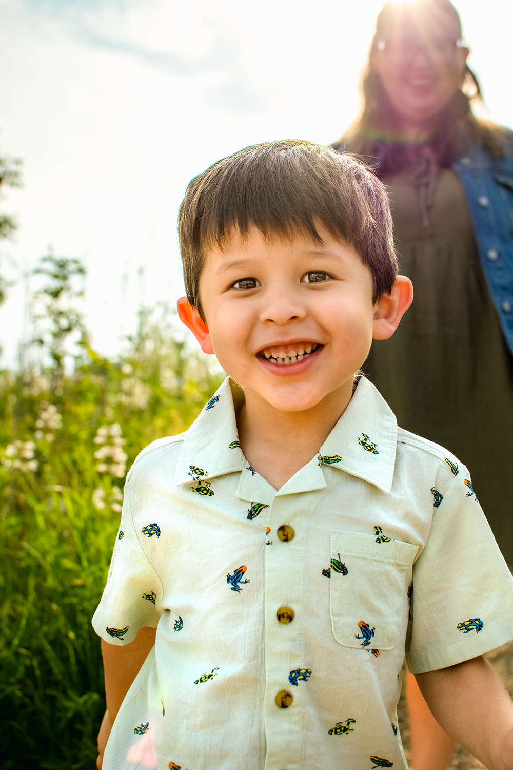 Portrait captured from a mommy and me mini photography session at a playground in Glenview, IL