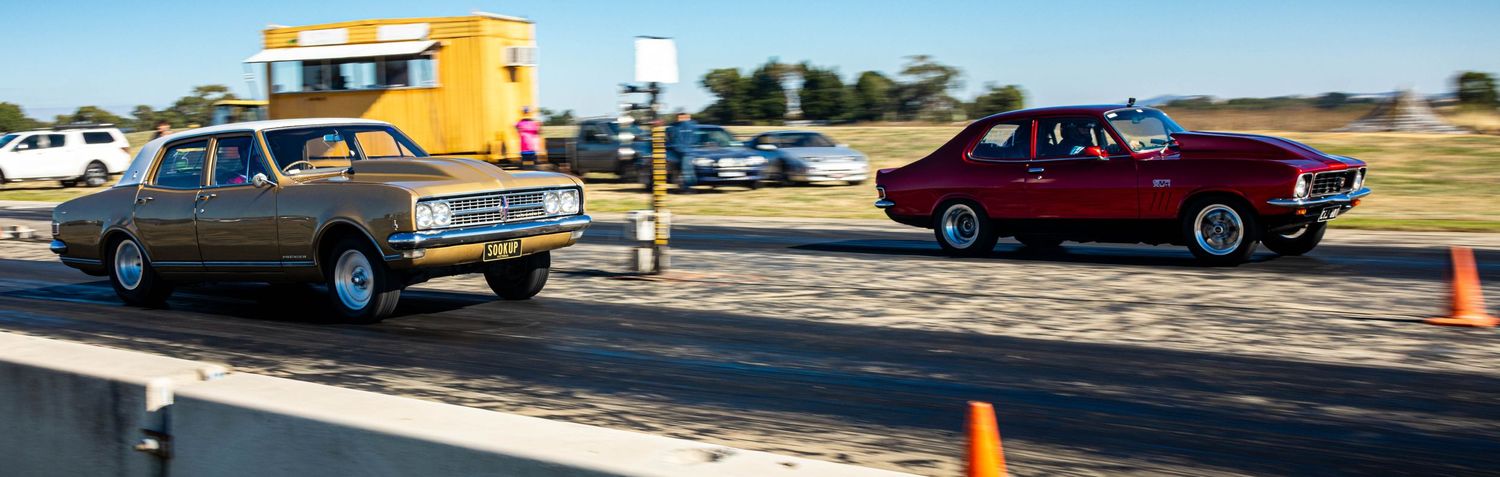 Automotive photography capturing cars launching at Ballarat drags