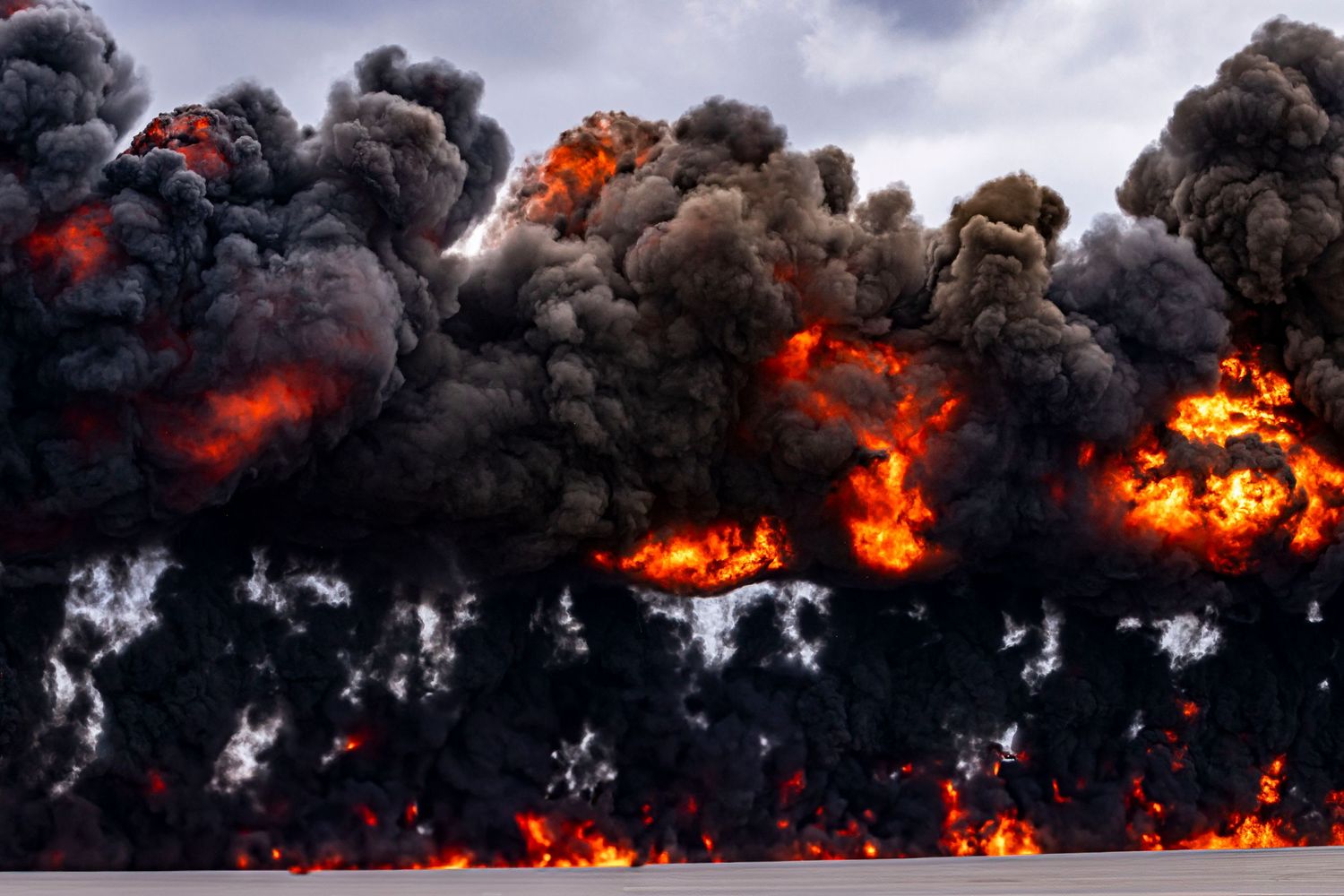 Dramatic smoke explosion during aerial display at Avalon Airshow Melbourne Australia