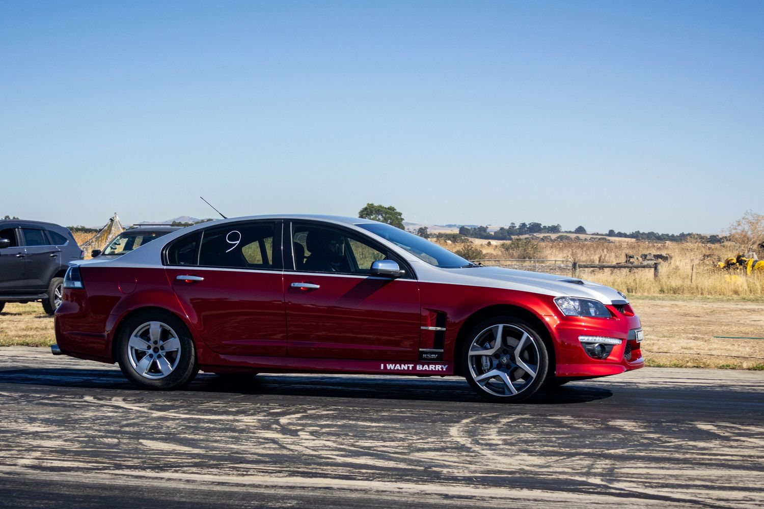 Red Commodore ready for racing at Ballarat motorsport event