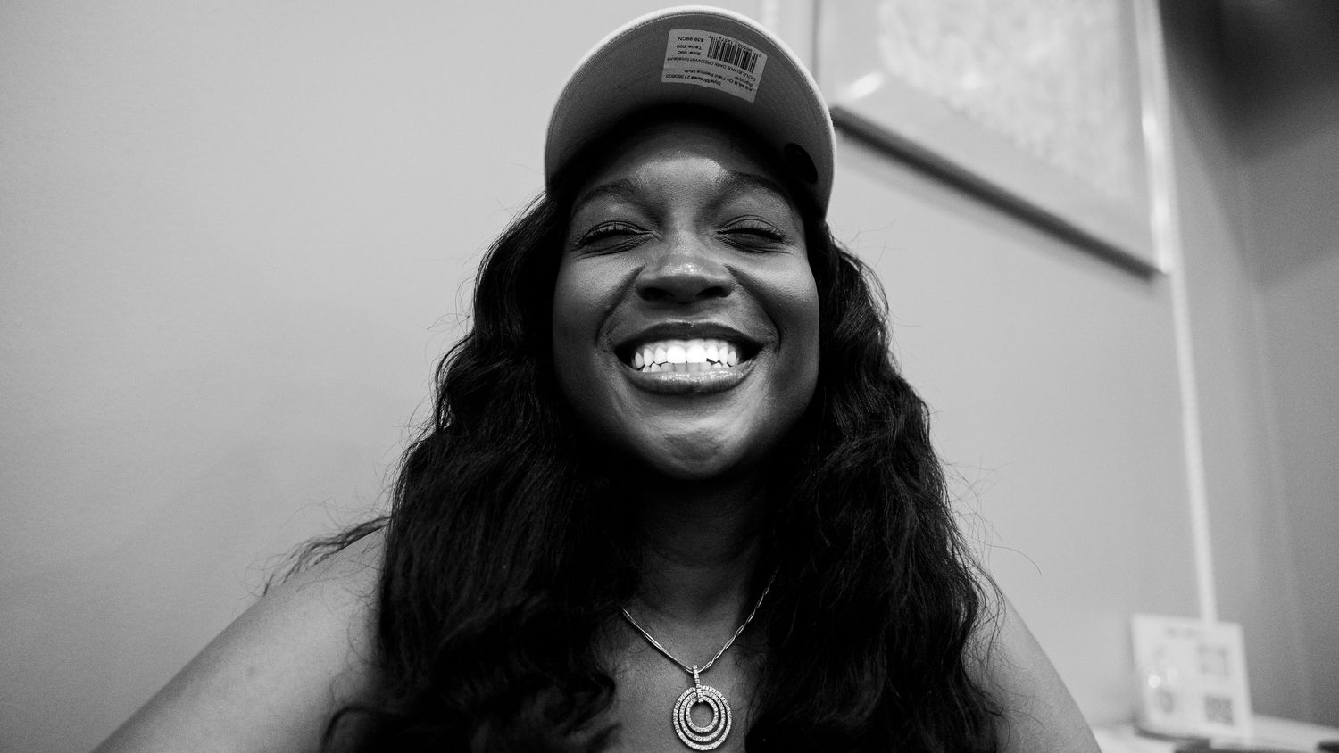 B&W photo of guest at AV CLUB event
