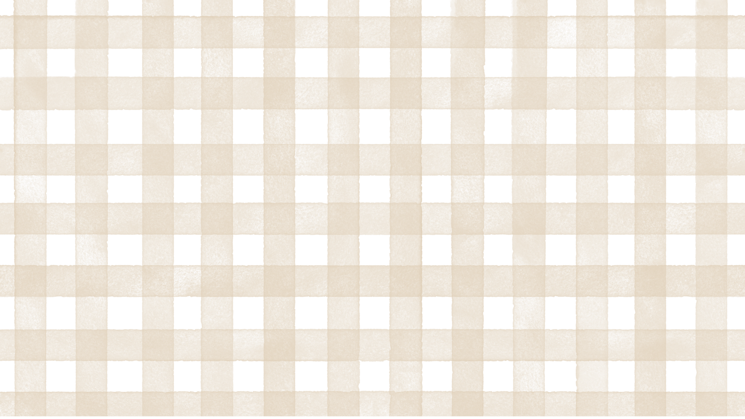 Neutral beige and white gingham plaid checkered pattern background texture.