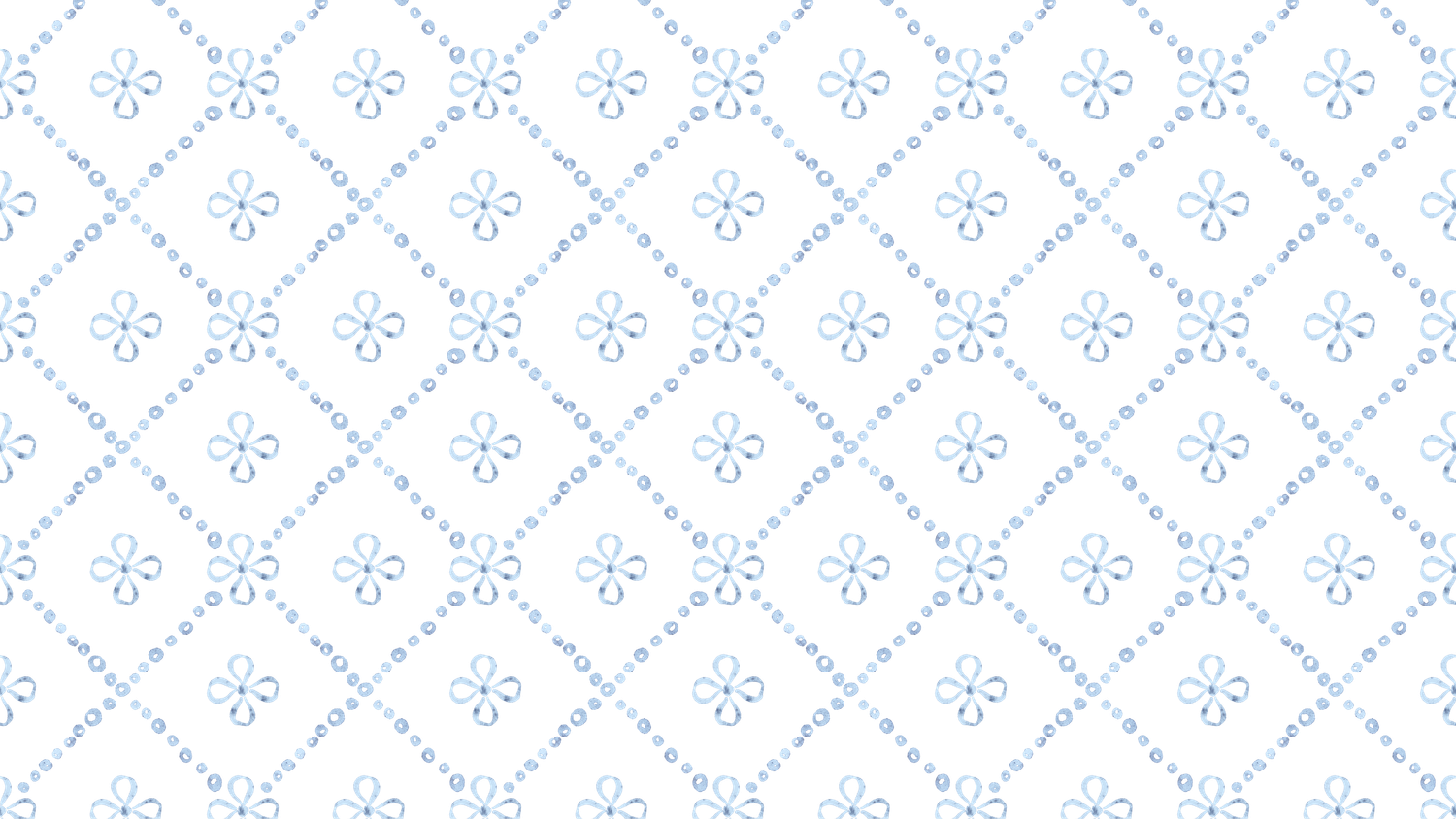 Blue and white floral diamond lattice pattern wallpaper with delicate snowflake motifs.