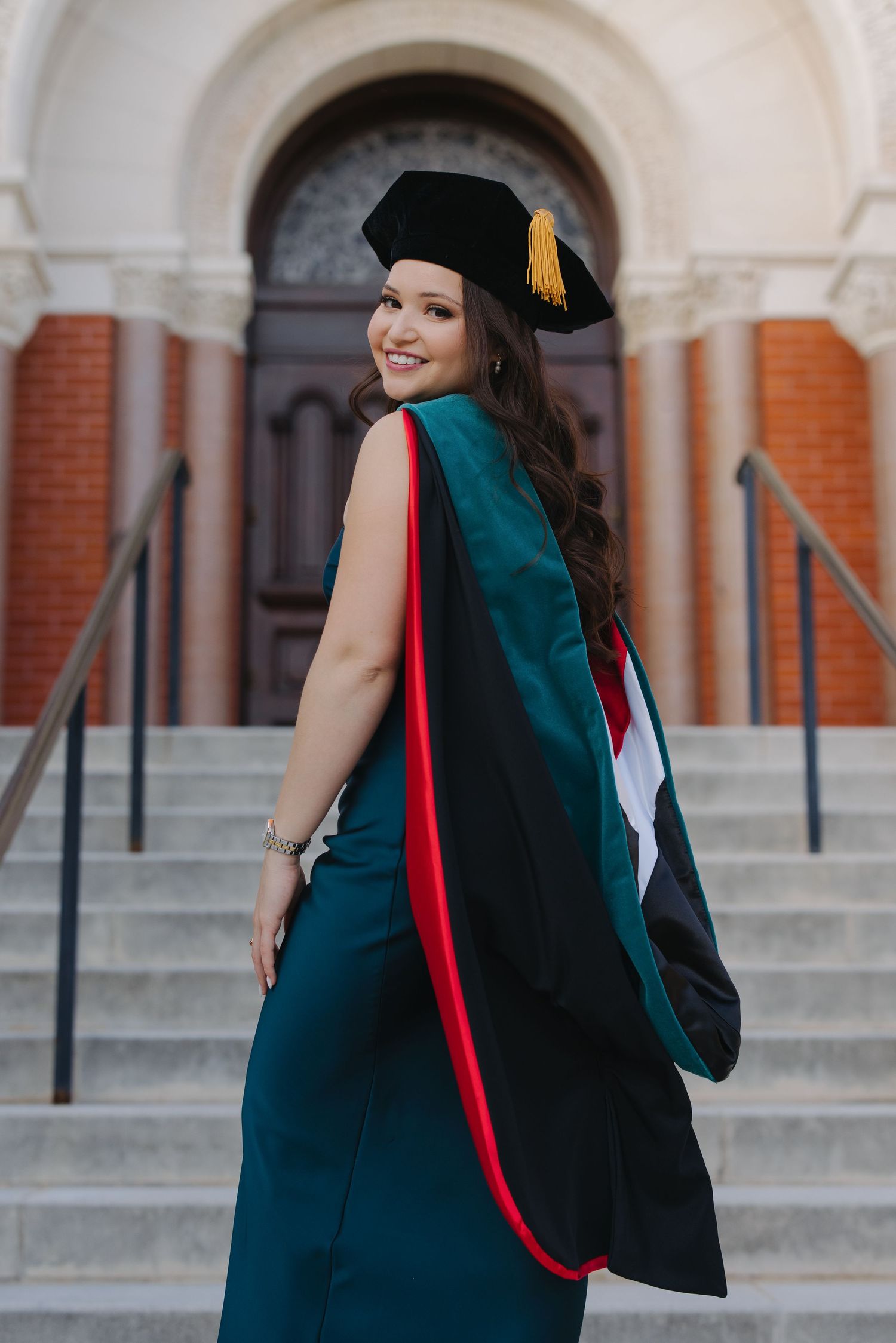 San Antonio UIW graduate photography, doctoral regalia portrait
