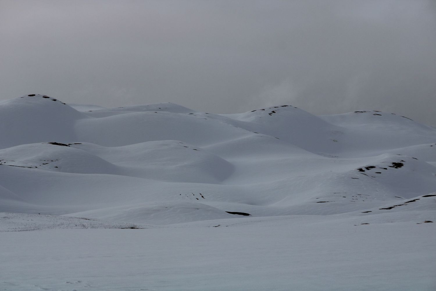 Alien landscapes of the Great Sand Dunes in the snow