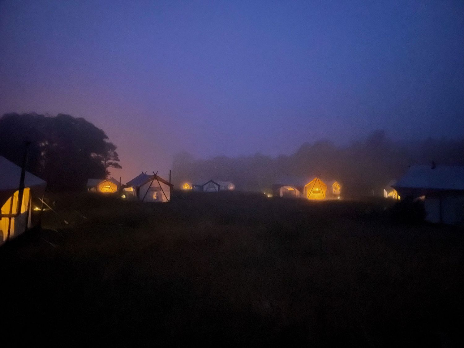 Camp in the fog
