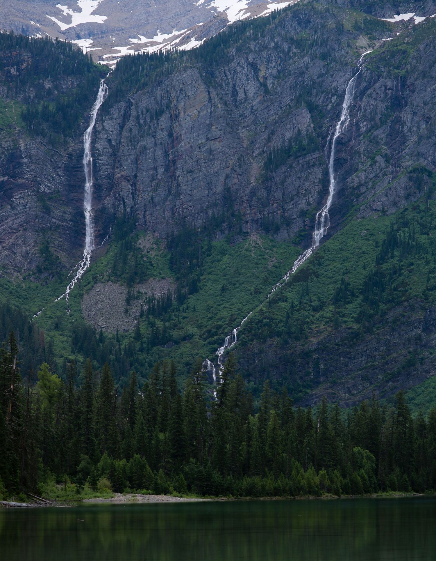 Waterfalls at Avalanche Lake, Glacier National Park, MT