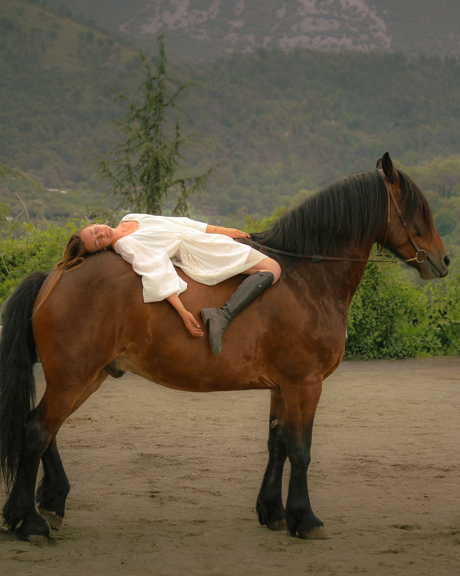 photo d'une femme et son cheval