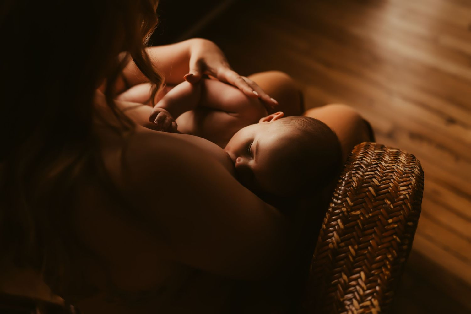 fine art motherhood studio portrait session in Hamburg, PA