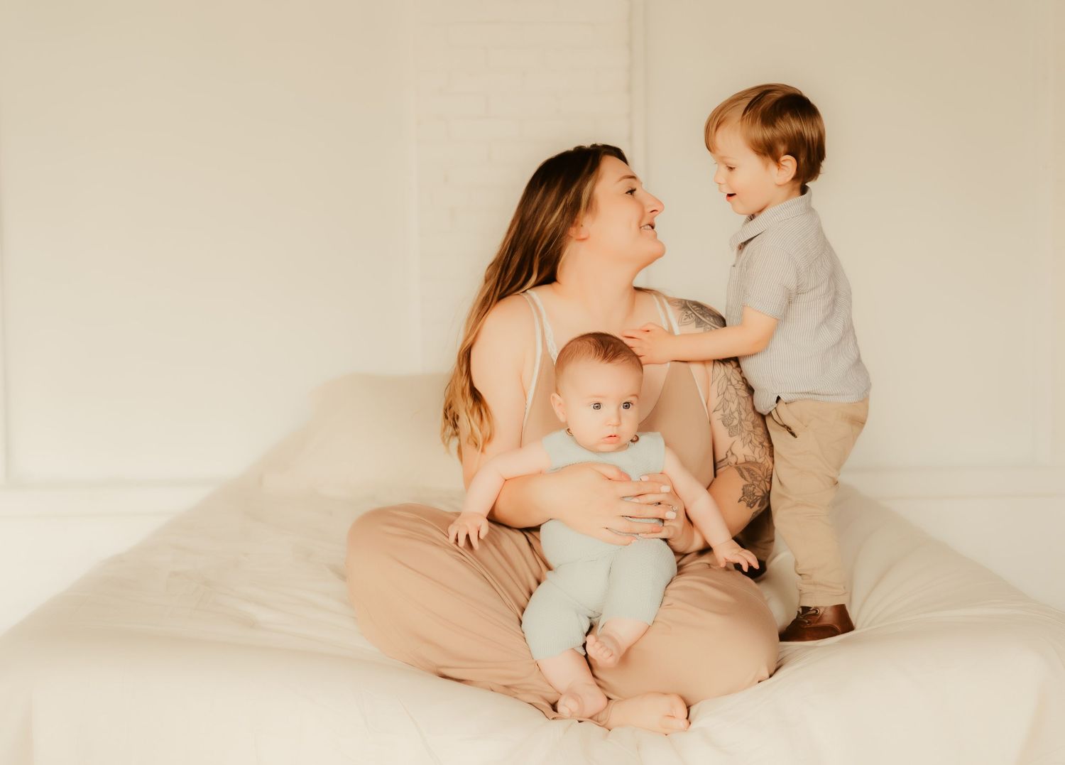 motherhood family studio photography session in Hamburg, PA.