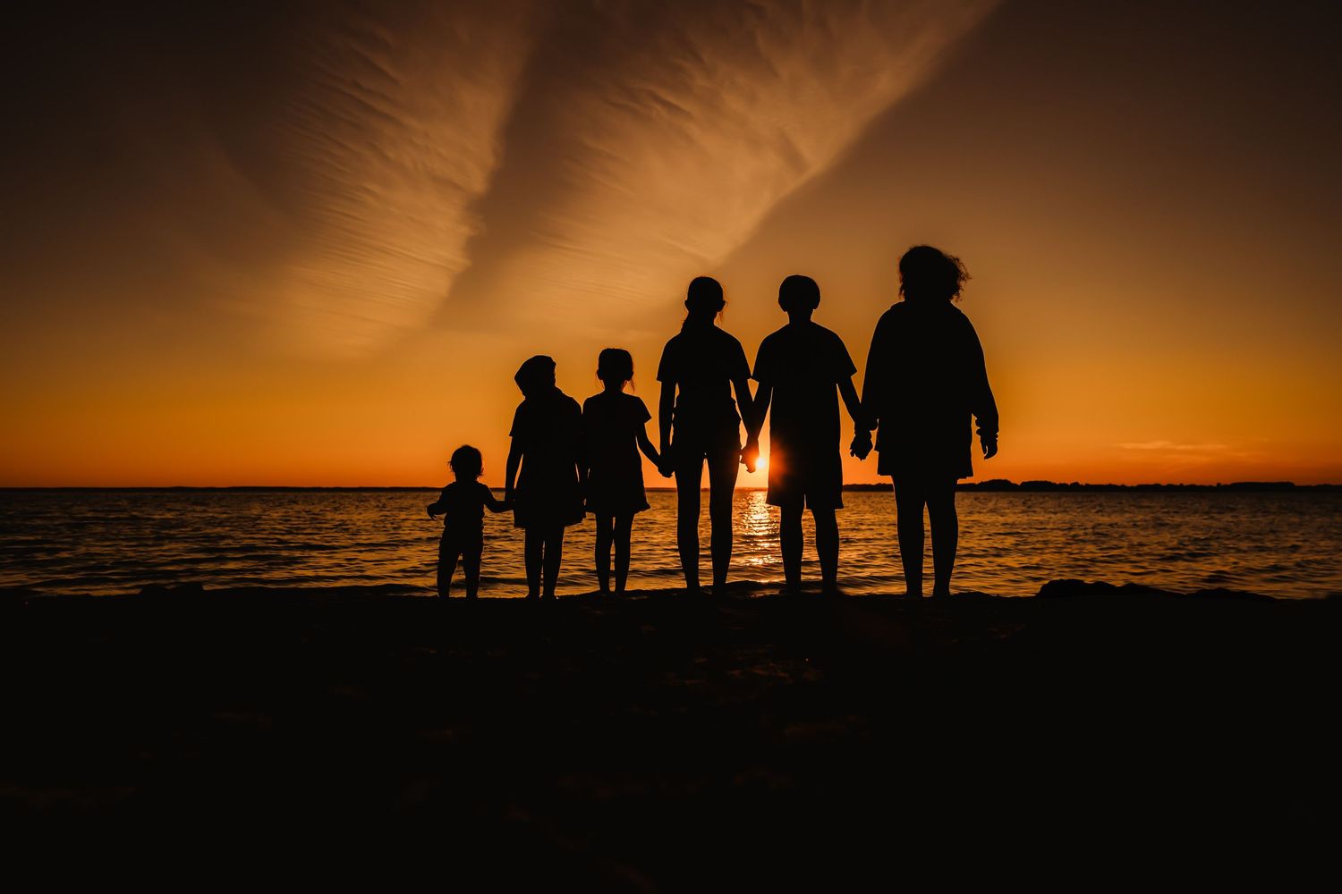 Amanda G. White photography sunset silhouette at Assateague Island, Maryland.