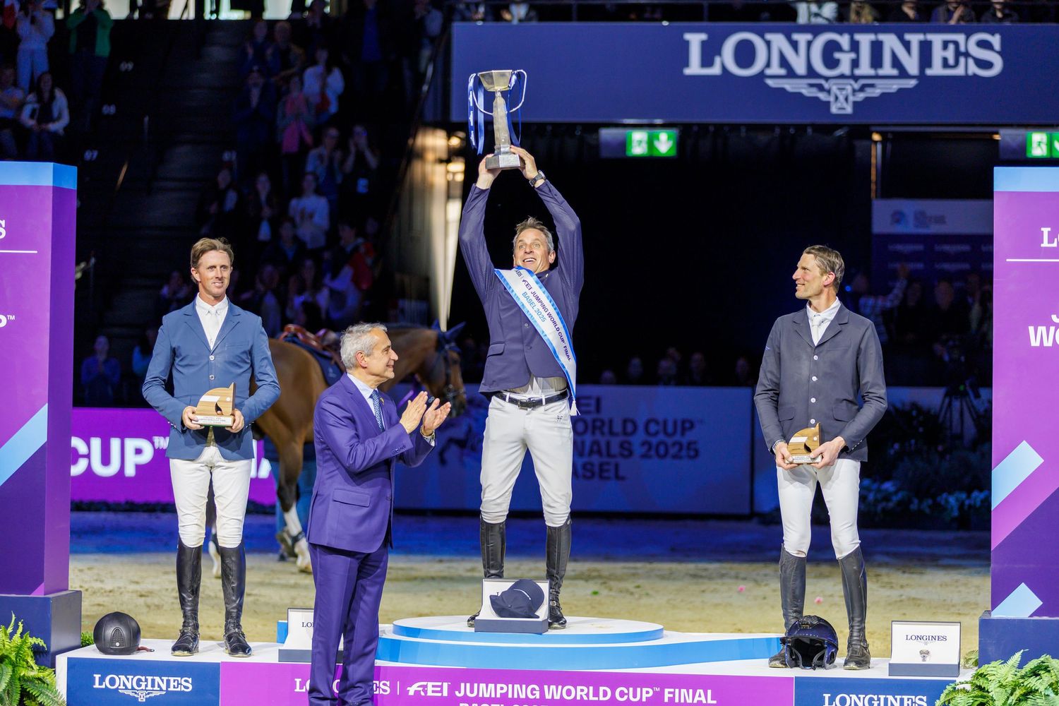 Julien Epaillard  (FRA) riding Donatello d’Auge winner  Longines FEI Jumping World Cup Finals step 3 - 2025 Bâle, Switzerland (CHE)