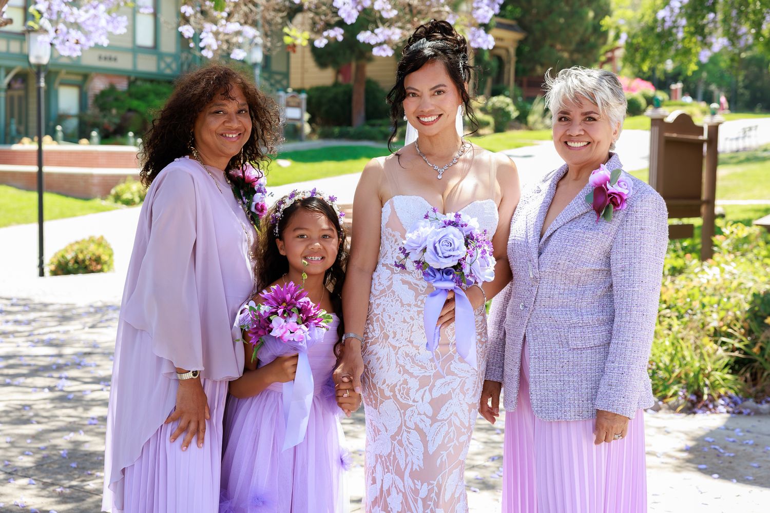Bridal party celebrating at Balboa Park wedding San Diego