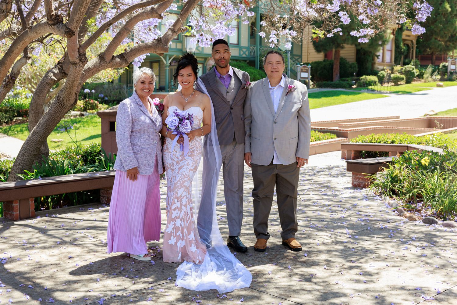 Extended family portraits at Old Town San Diego wedding