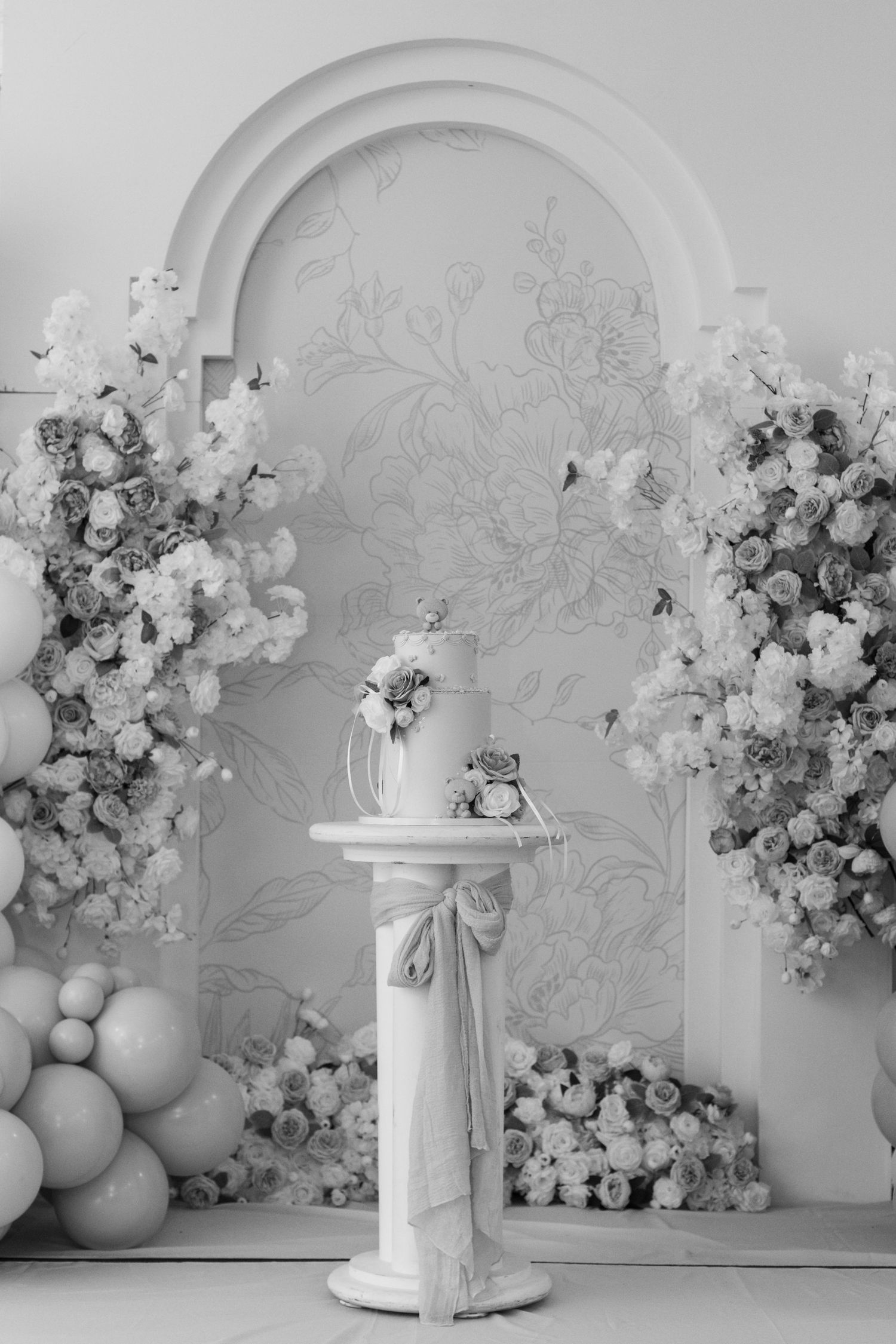 Baby Shower backdrop black and white