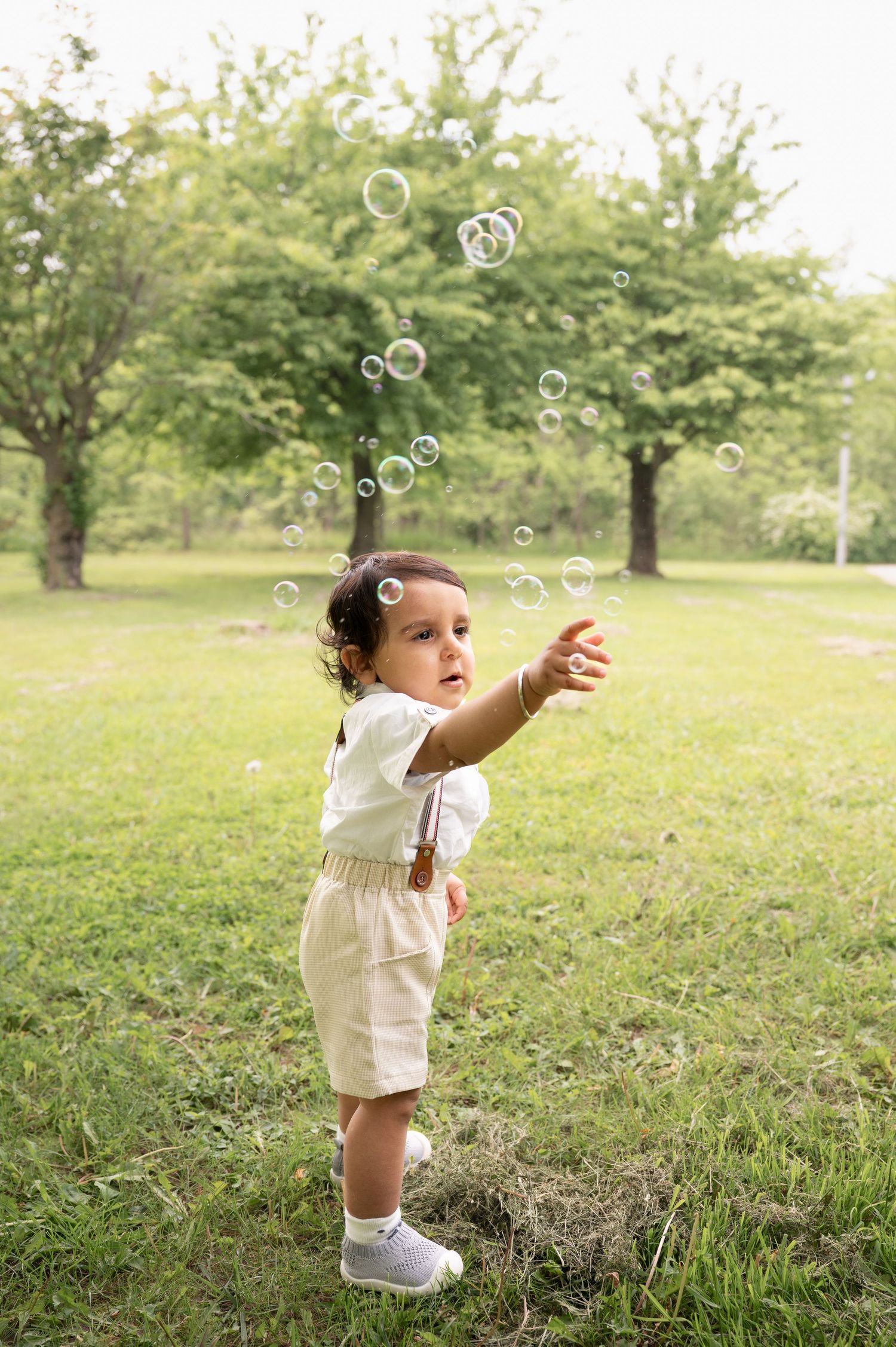 A toddler and some bubbles