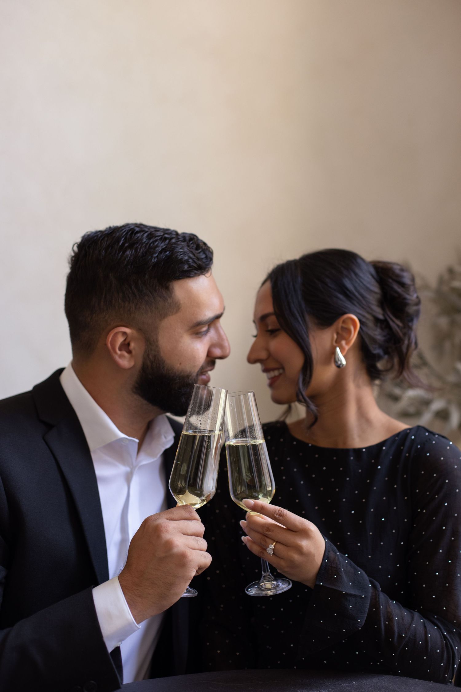 Cheers engagement photo