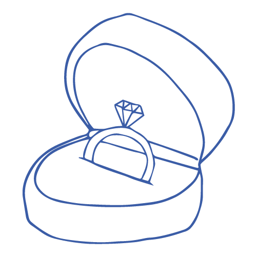 Simple line drawing of three baseball caps shown in side profile with curved brims and rounded crowns.