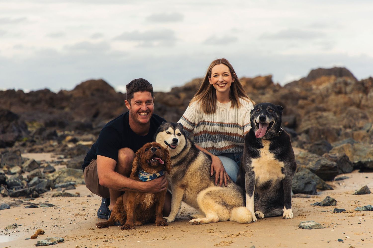 A family portrait at the beach