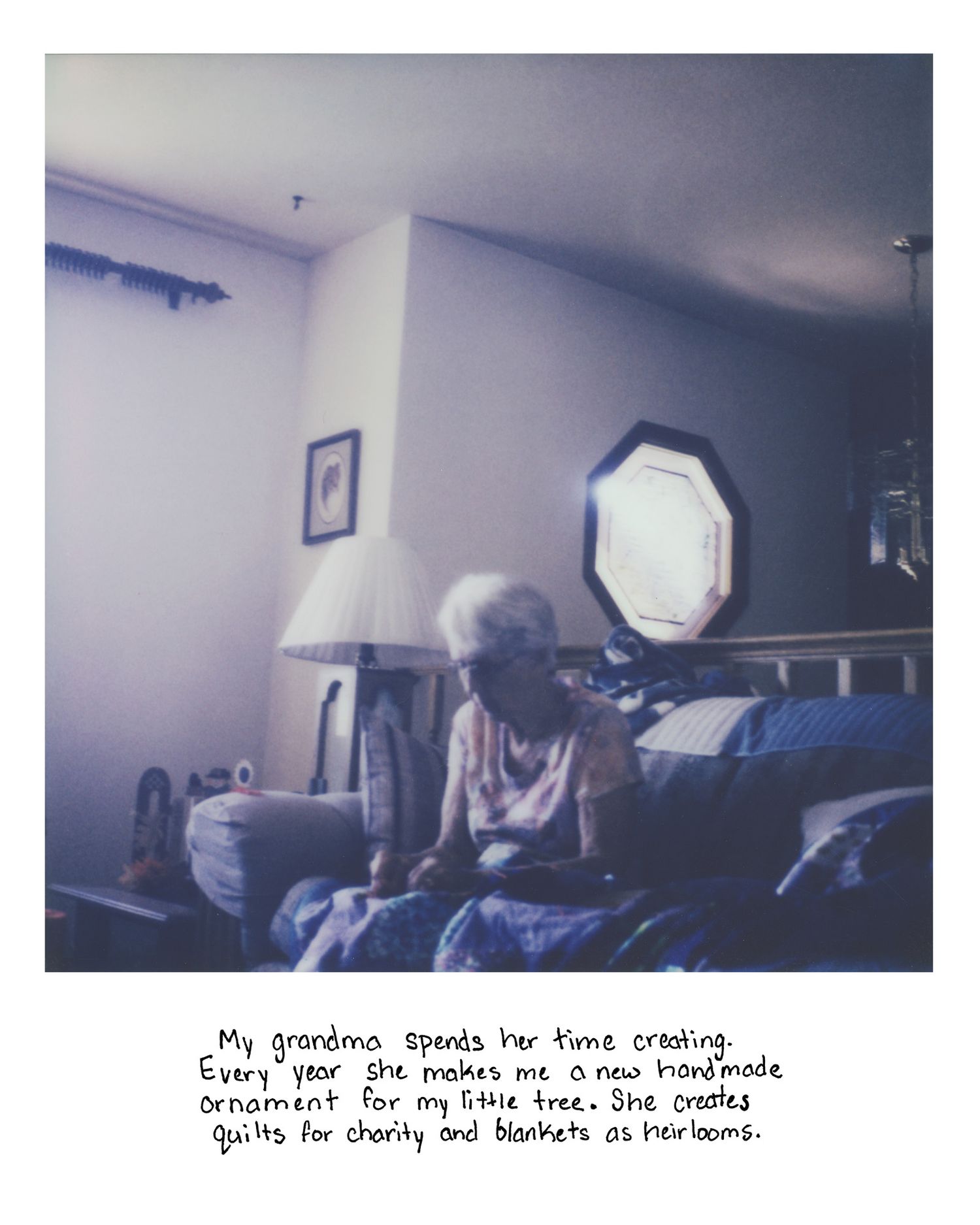 Sierrah Elizabeth Photography's senior exhibition project, a scanned polaroid image of her grandma.