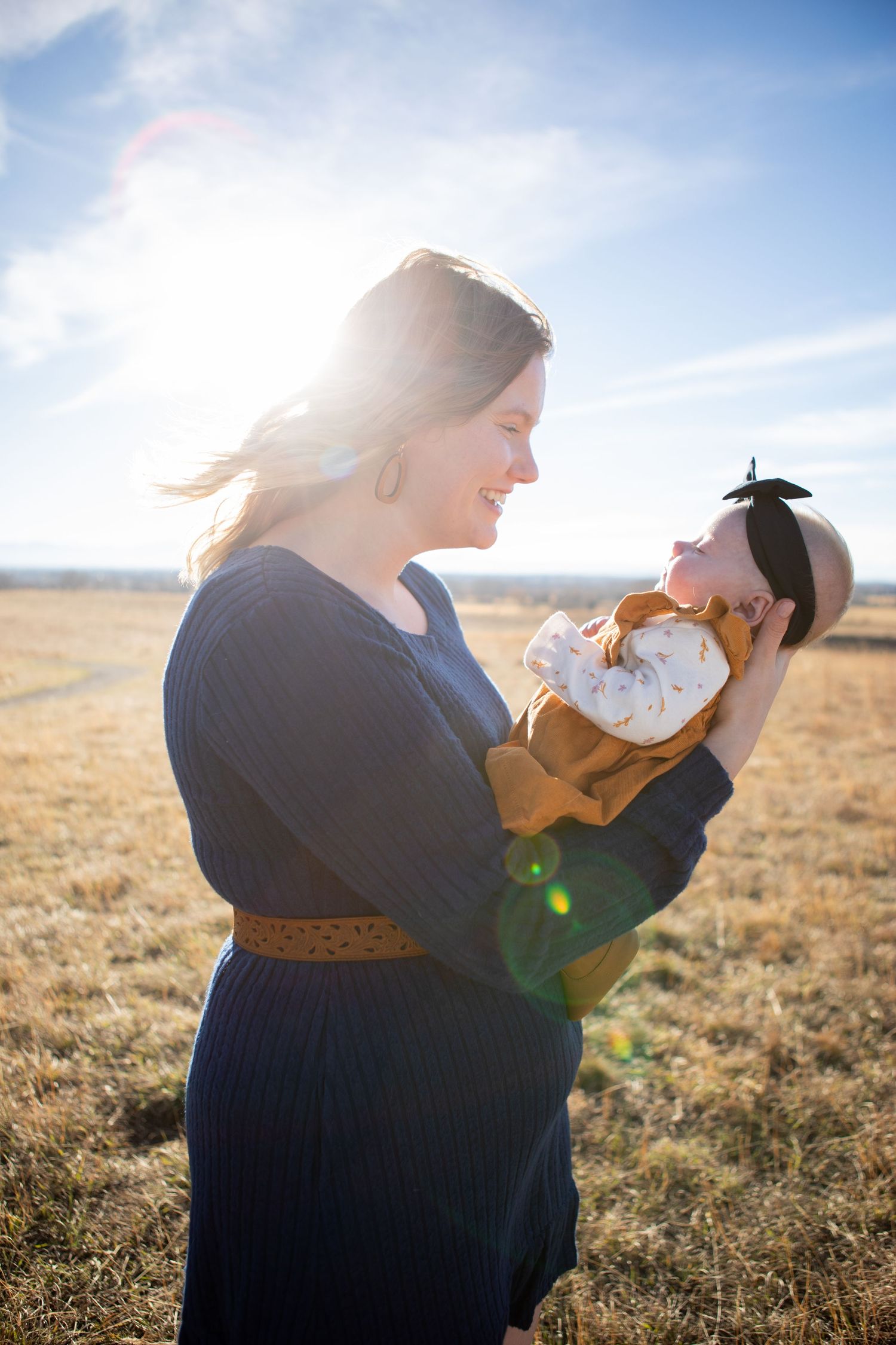 Bozeman Montana mom holding her baby.