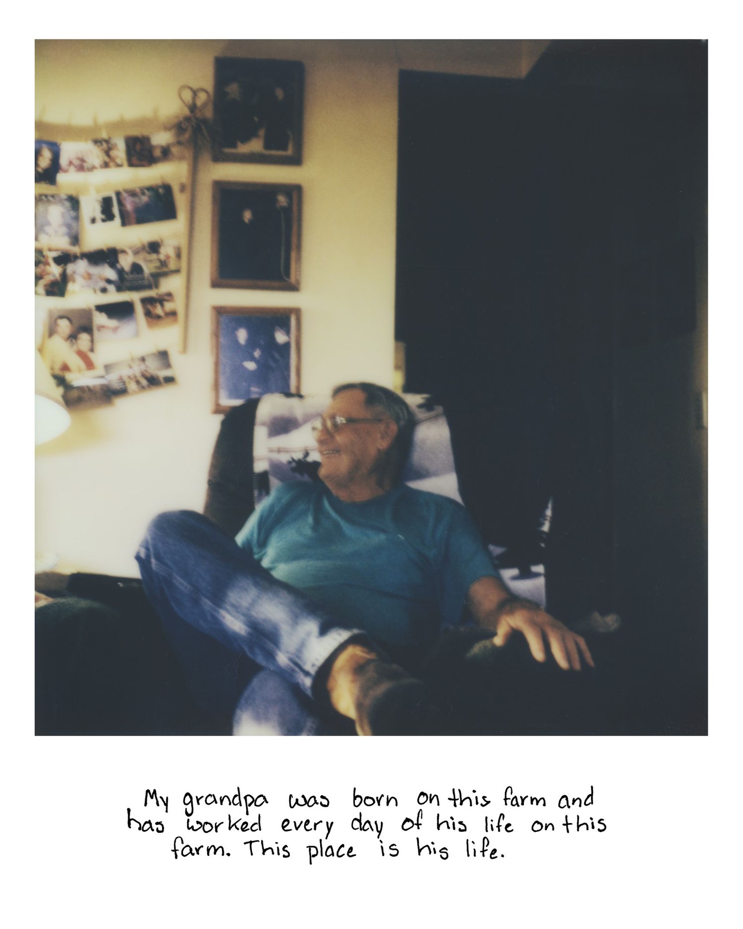 Sierrah Elizabeth Photography's senior exhibition project, a scanned polaroid image of her grandpa.
