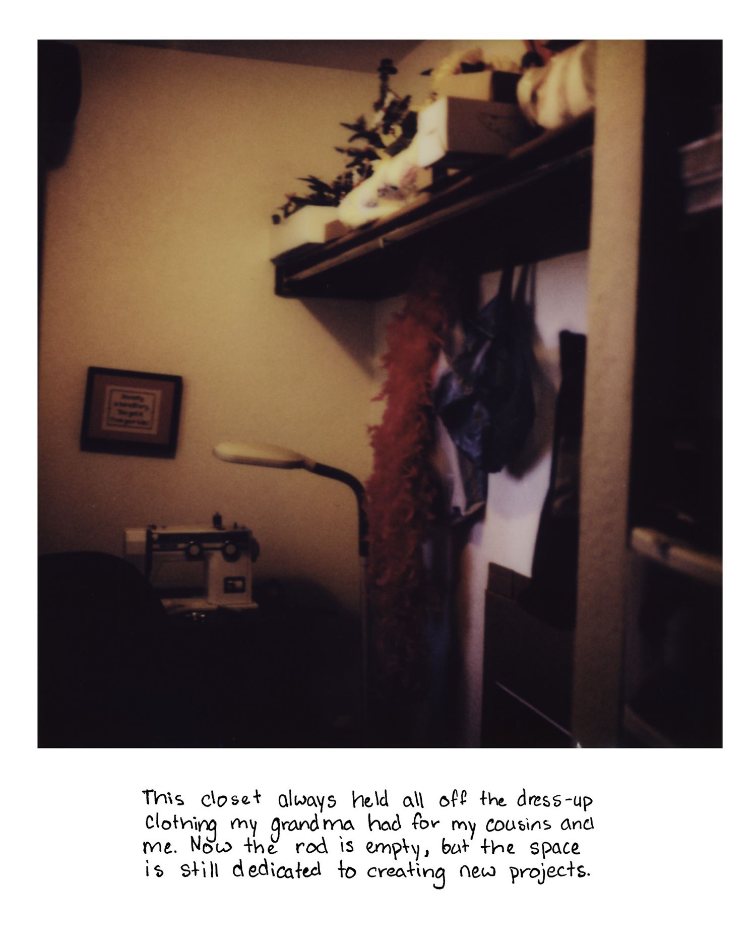 Sierrah Elizabeth Photography's senior exhibition project, a scanned polaroid image of her grandma's closet.