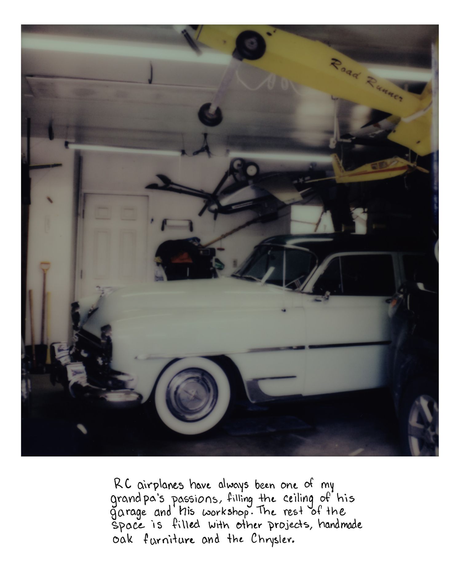 Sierrah Elizabeth Photography's senior exhibition project, a scanned polaroid image of a vintage car.