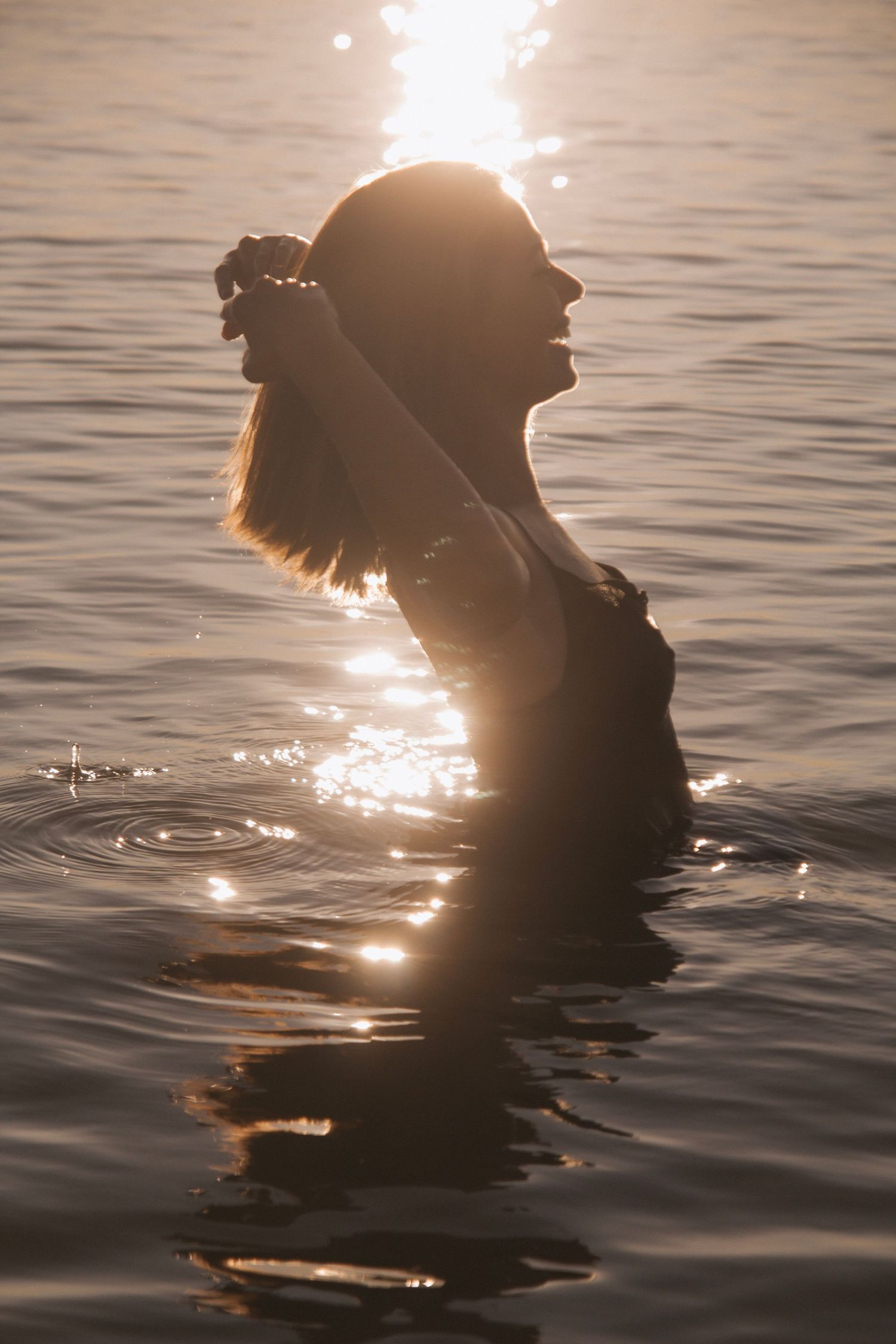 woman portrait sunset shooting photography