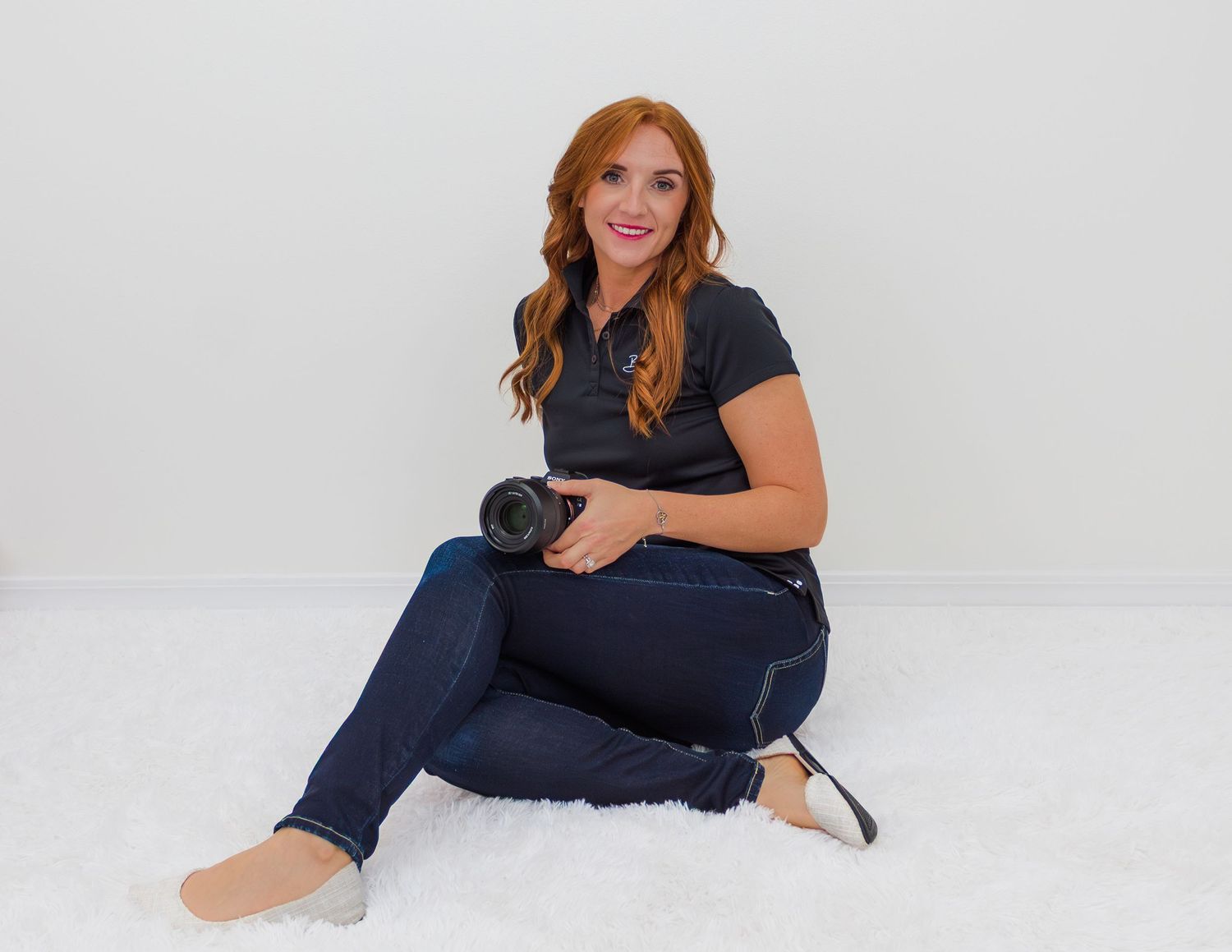 Casual portrait series showing different poses on white background.