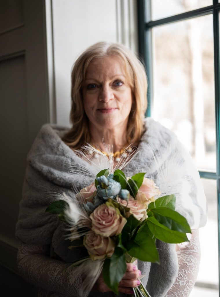 Senior Bride at the Surf Hotel in Buena Vista, Colorado. The bride is eloping with her husband at the hotel.