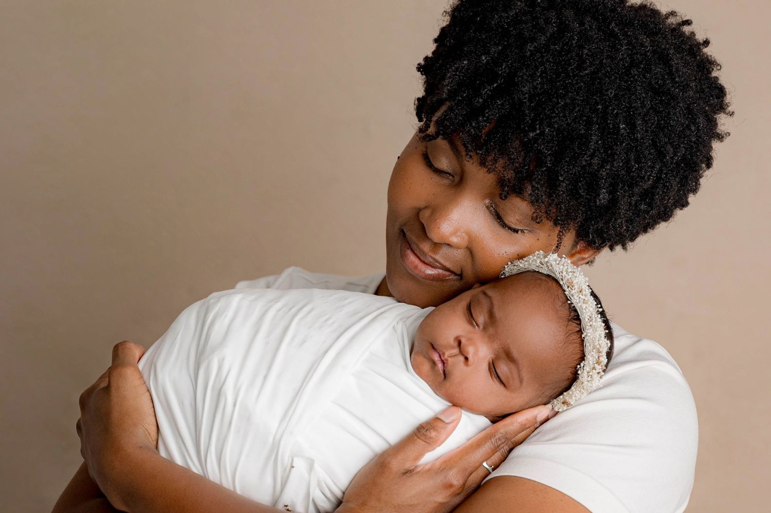 Mom and baby newborn session